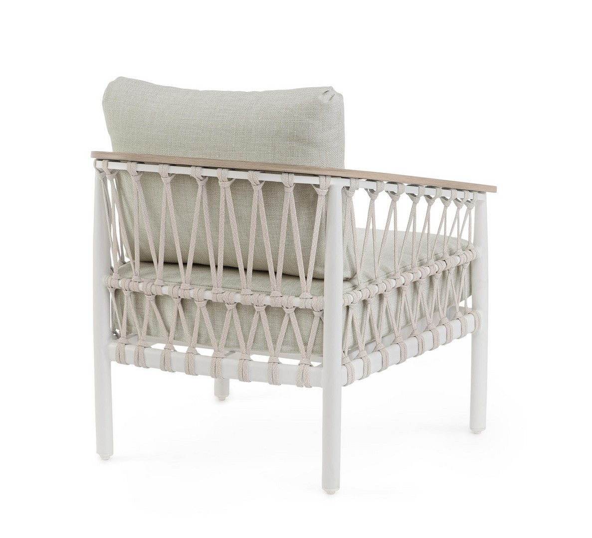 FENIX Outdoor Armchair in Gray with White Base
