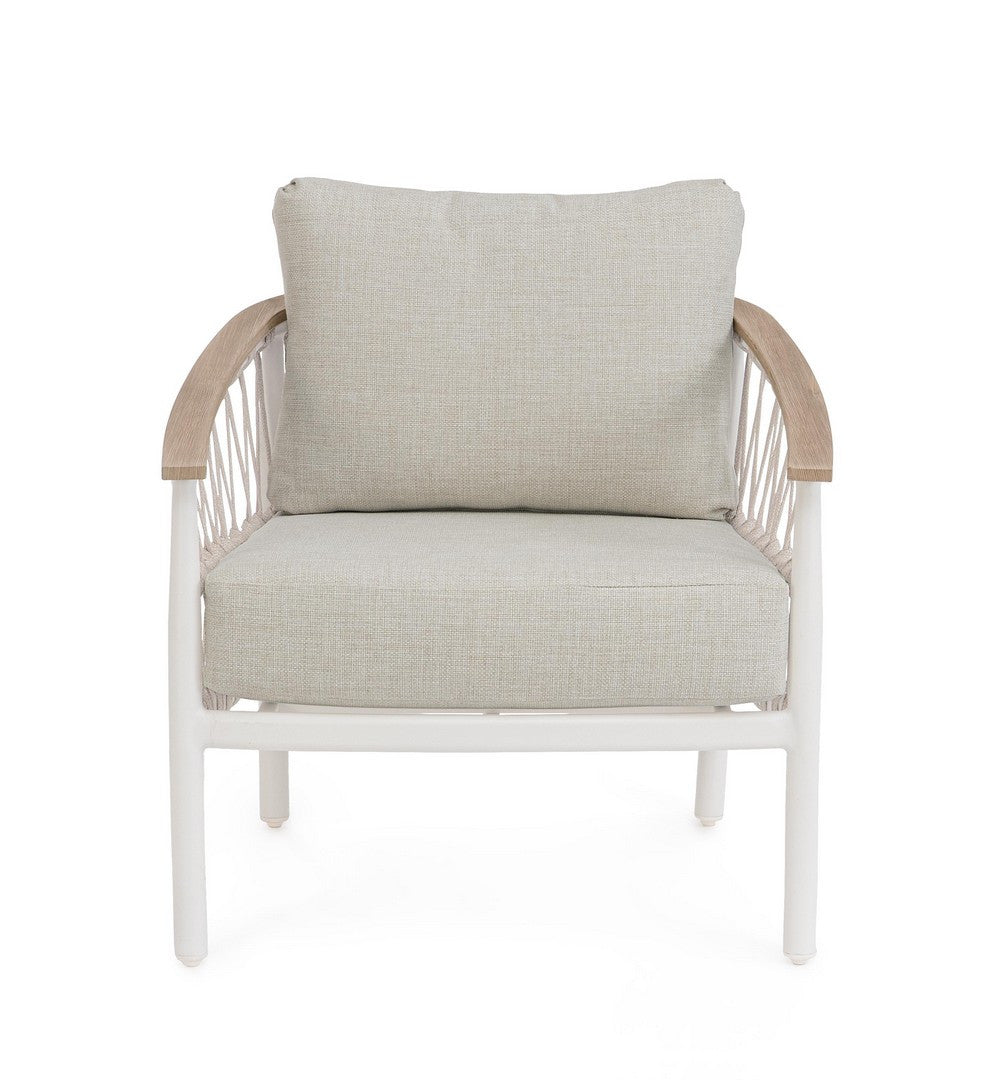 FENIX Outdoor Armchair in Gray with White Base