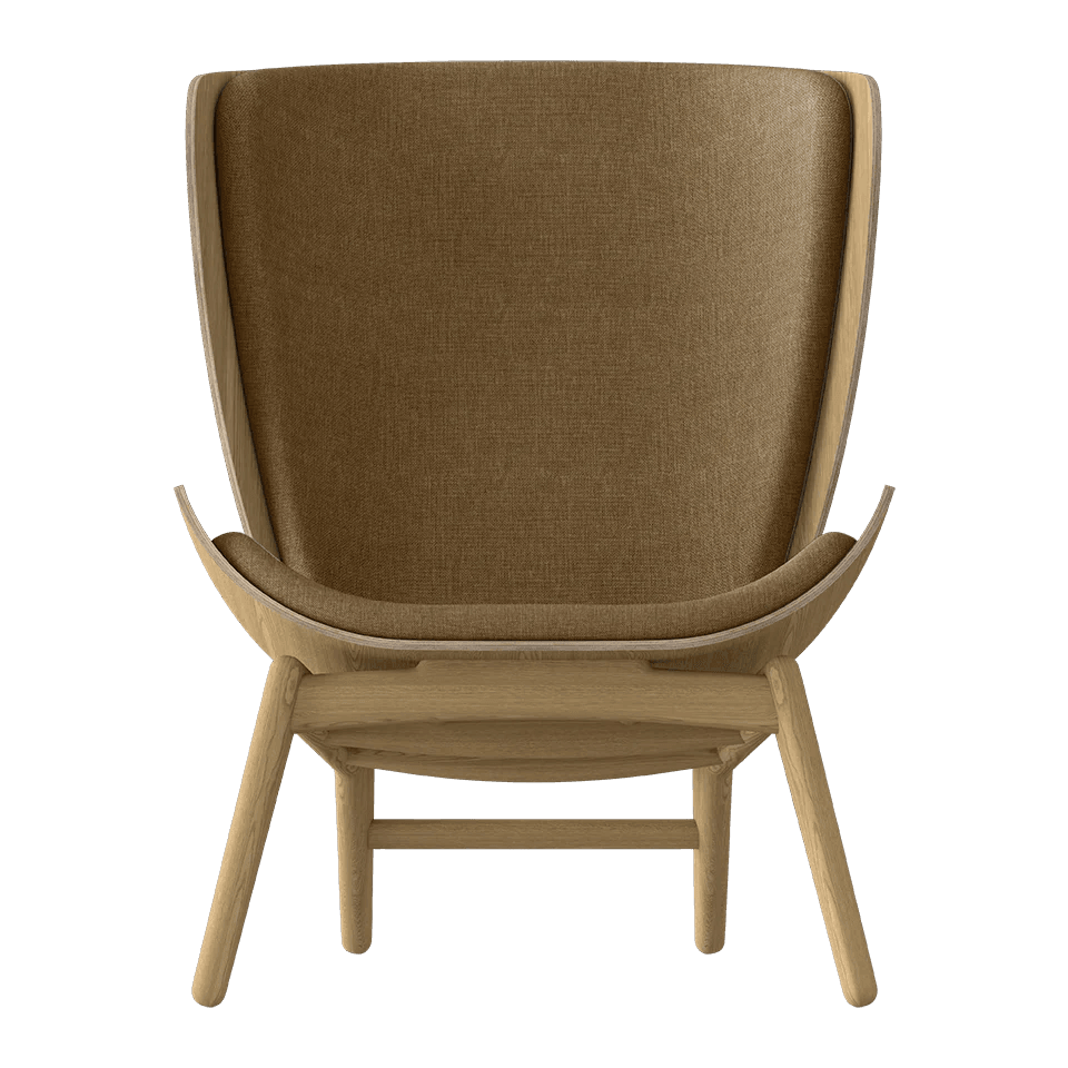 Fotel READER karmelowy z dębową podstawą UMAGE Eye on Design