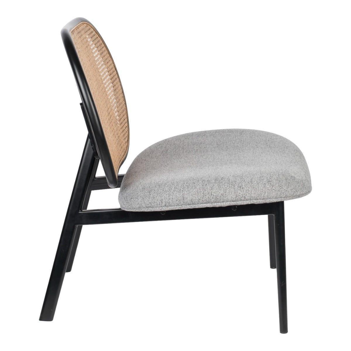 Fotel SPIKE szary z rattanowym oparciem Zuiver Eye on Design