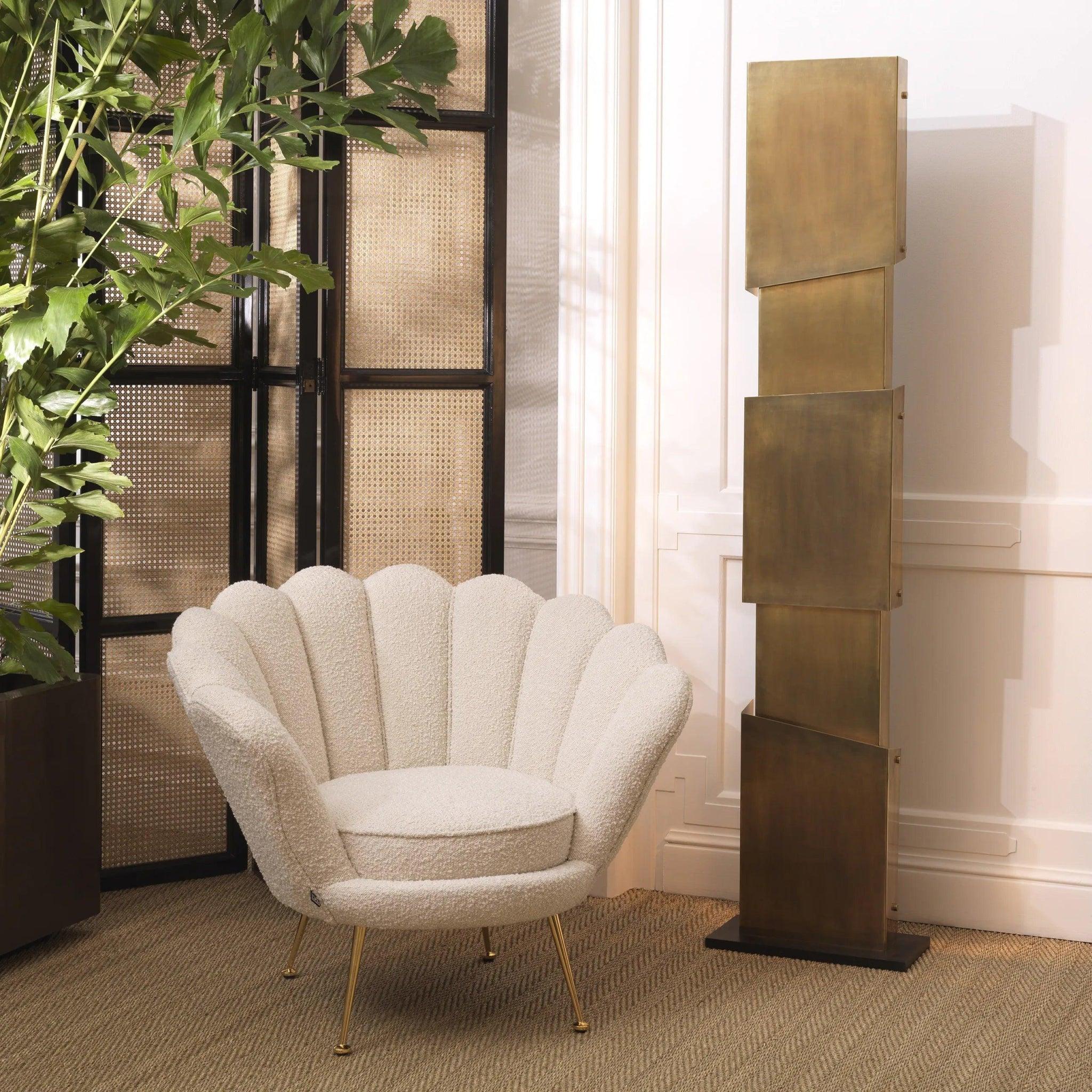 Fotel TRAPEZIUM kremowy boucle Eichholtz Eye on Design