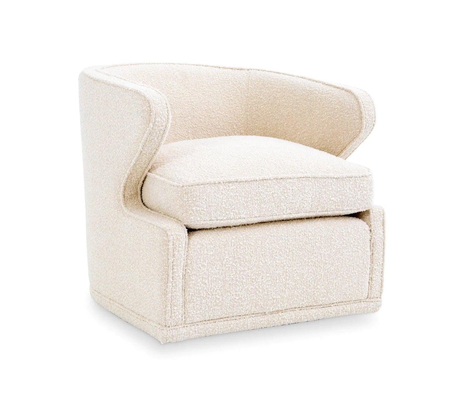 Fotel w tkaninie boucle DORSET kremowy Eichholtz Eye on Design