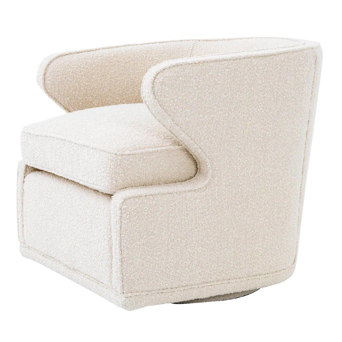 Fotel w tkaninie boucle DORSET kremowy Eichholtz Eye on Design