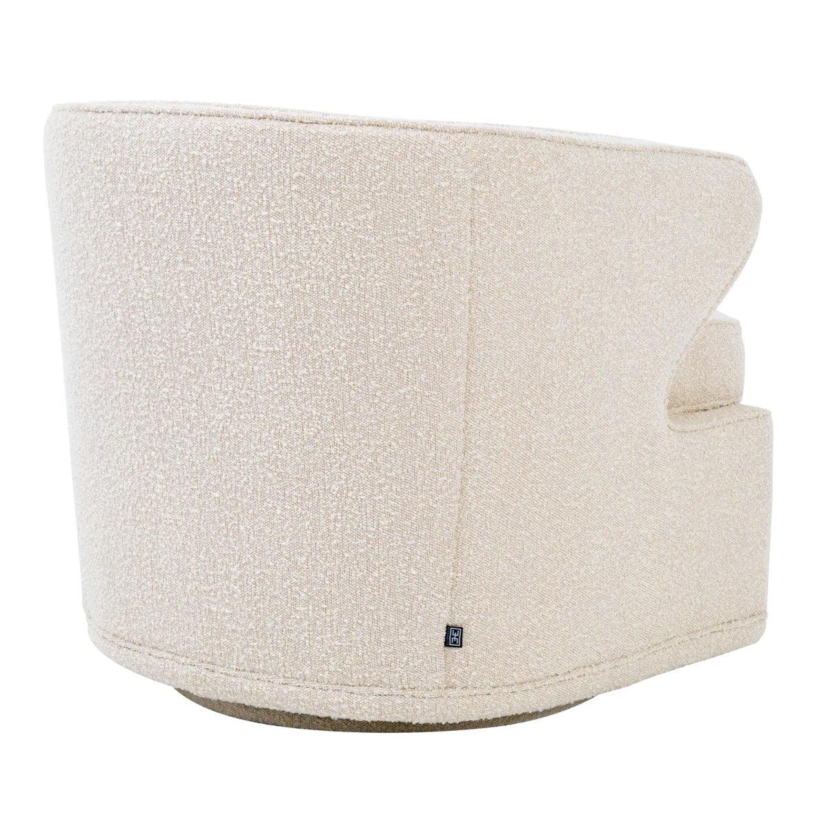 Fotel w tkaninie boucle DORSET kremowy Eichholtz Eye on Design