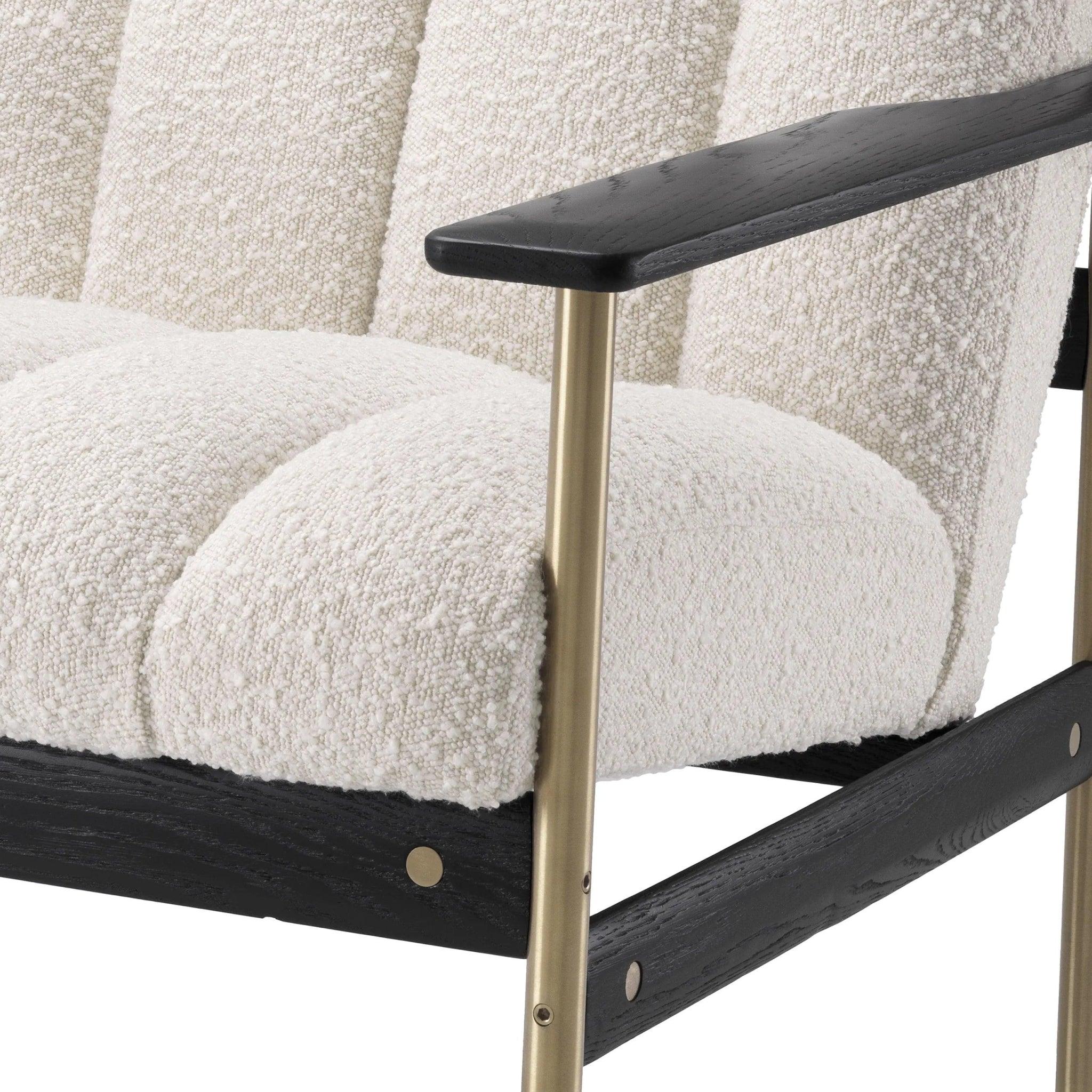 Fotel w tkaninie boucle ELAN kremowy Eichholtz Eye on Design