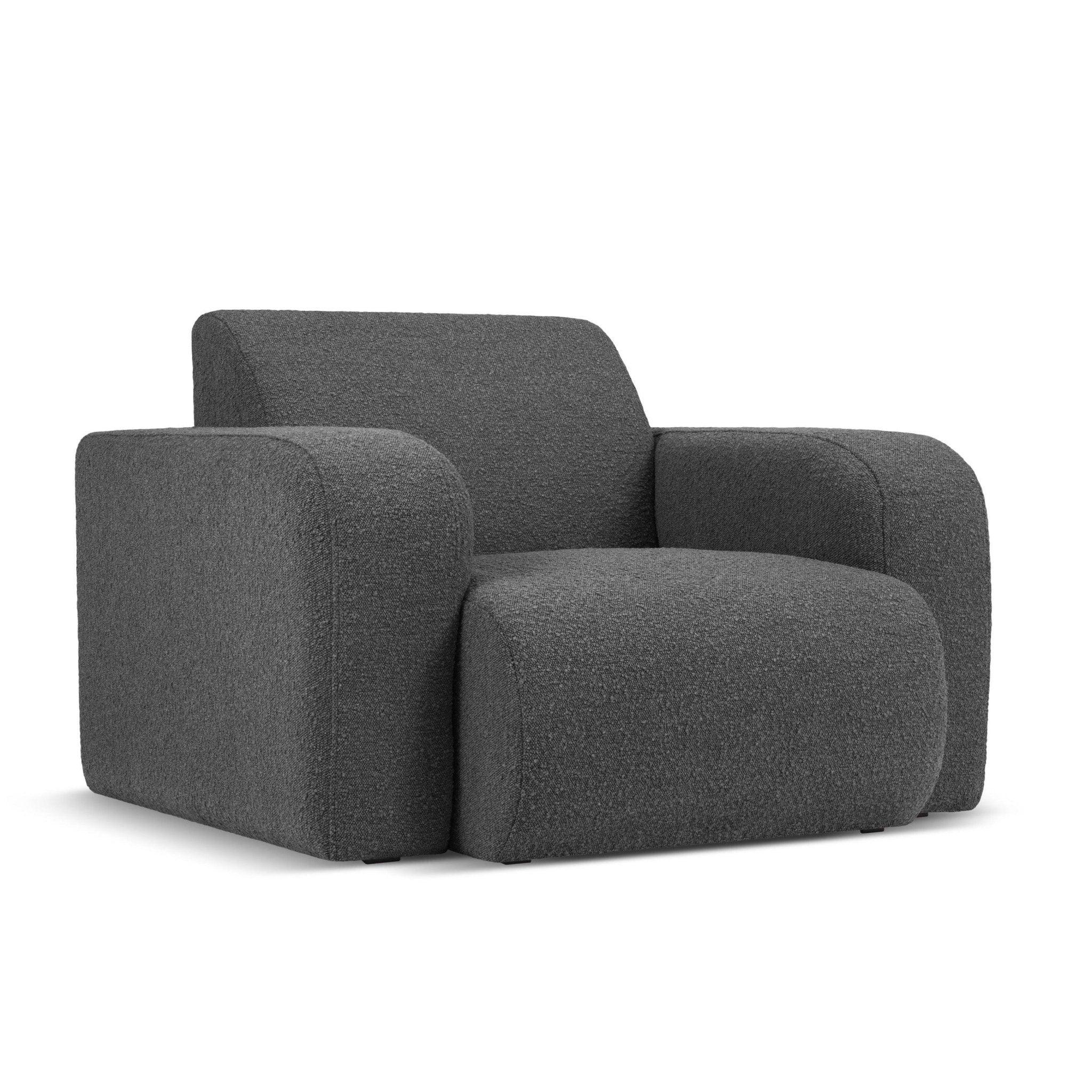 Fotel w tkaninie boucle LOLA ciemnoszary Windsor & Co Eye on Design