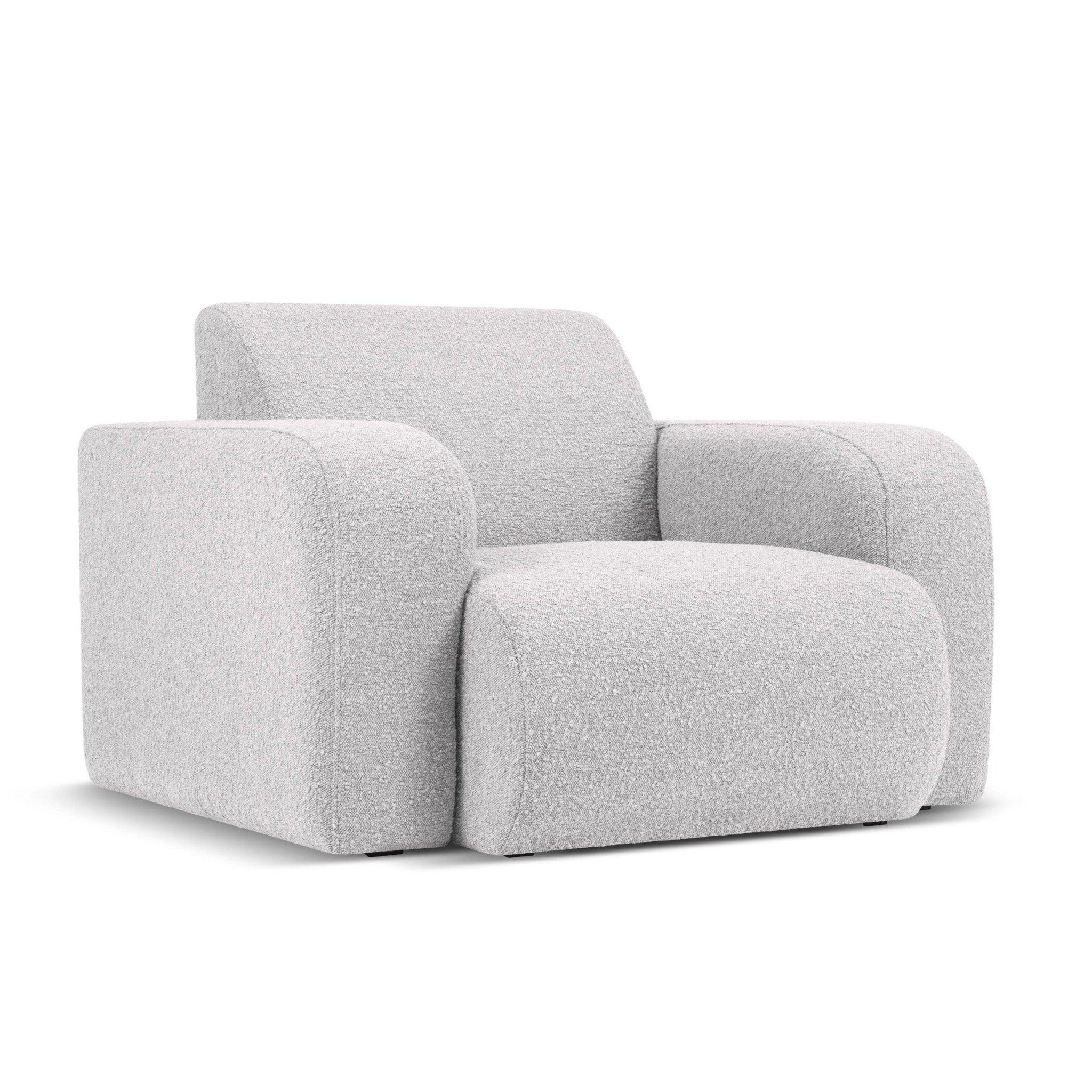 Fotel w tkaninie boucle LOLA jasnoszary Windsor & Co Eye on Design
