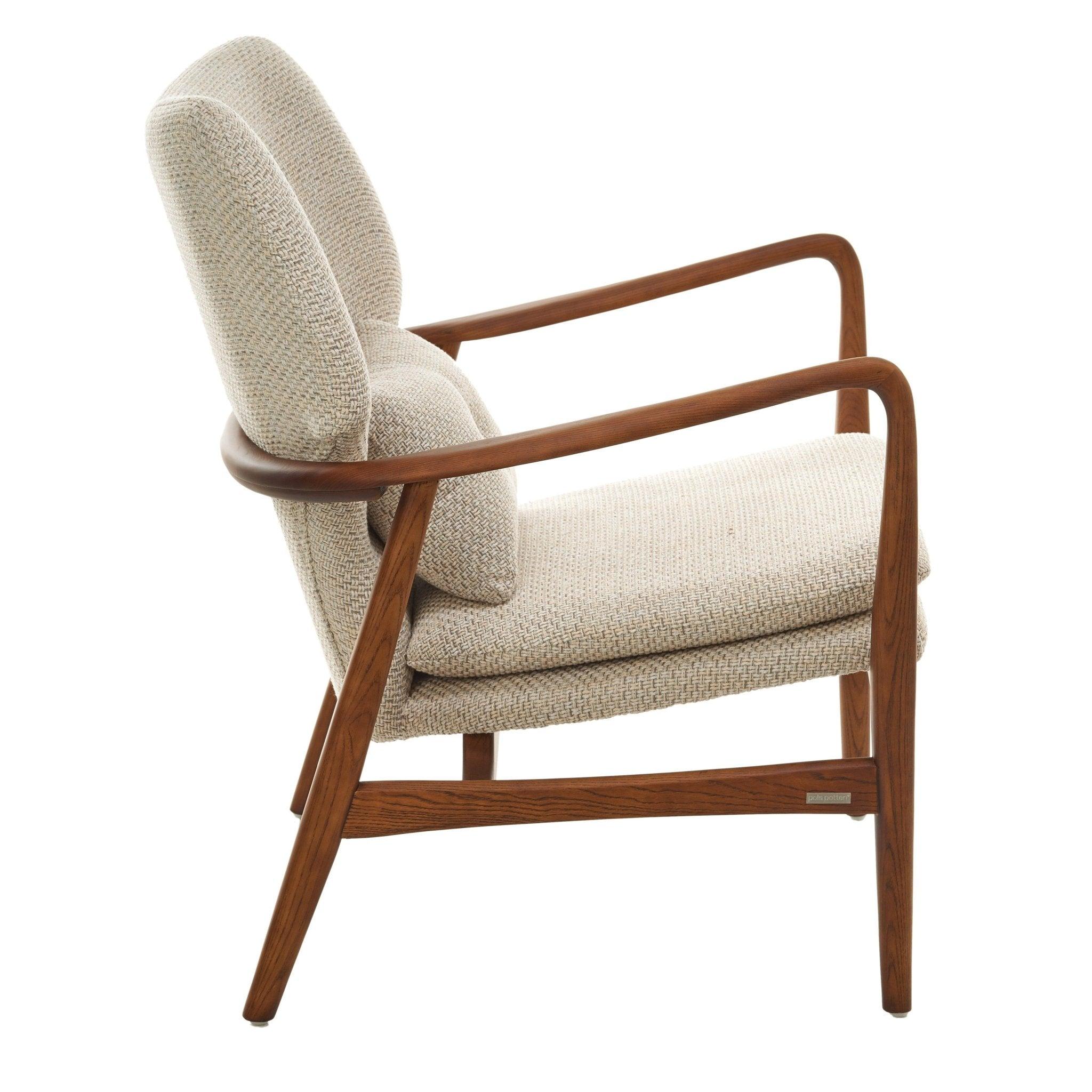 Fotel w tkaninie boucle PEGGY beżowy Pols Potten Eye on Design