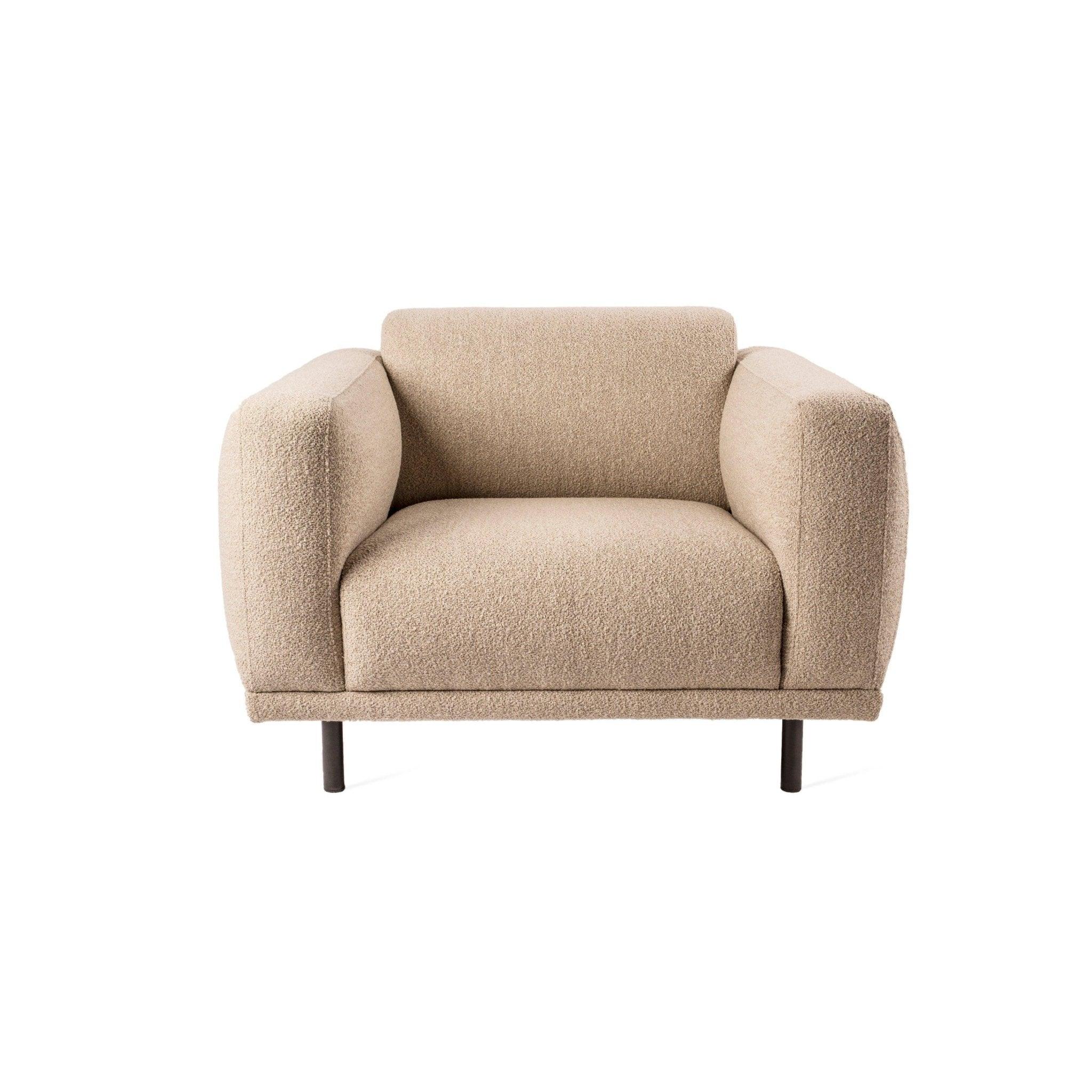 Fotel w tkaninie boucle TEDDY beżowy Pols Potten Eye on Design