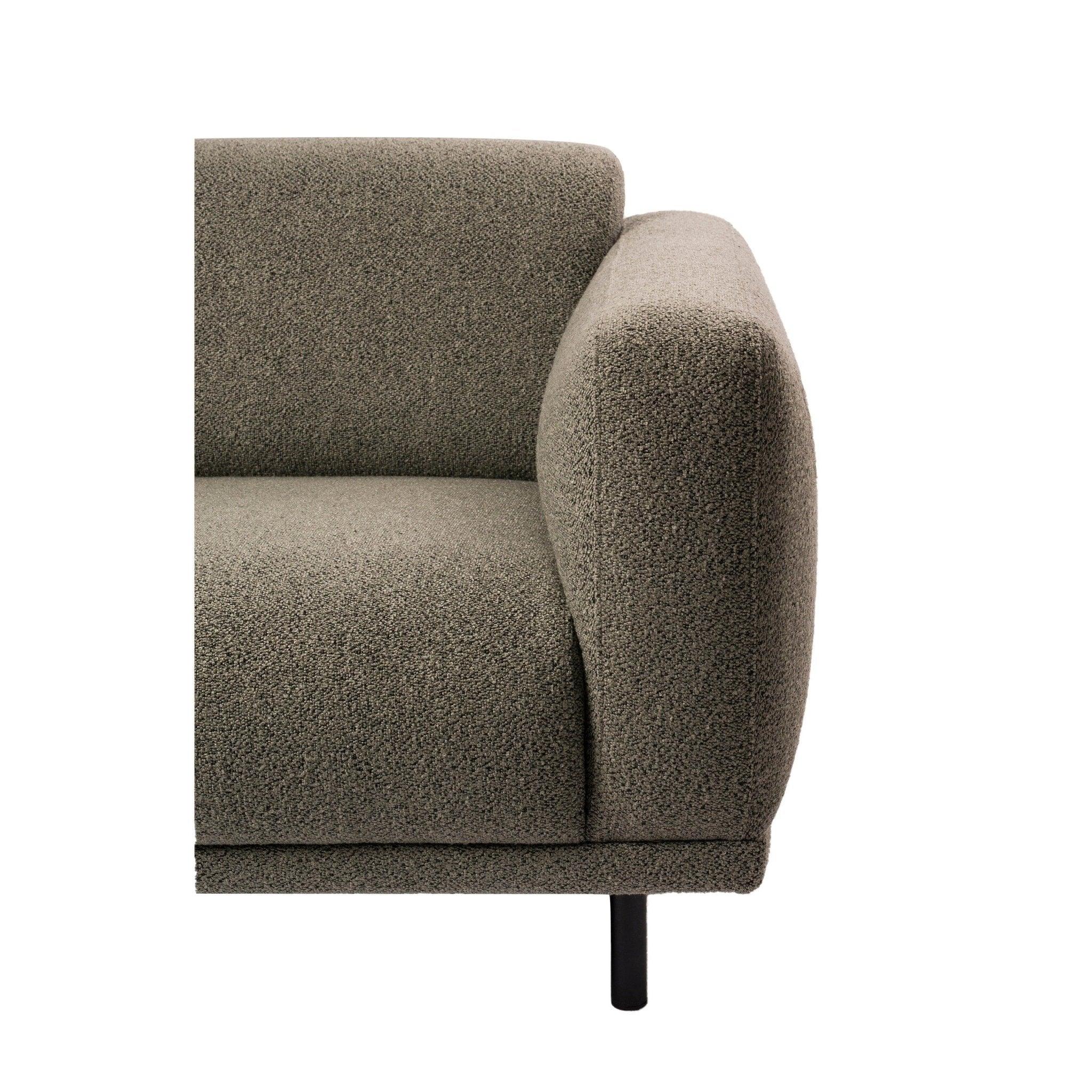 Fotel w tkaninie boucle TEDDY oliwkowy Pols Potten Eye on Design