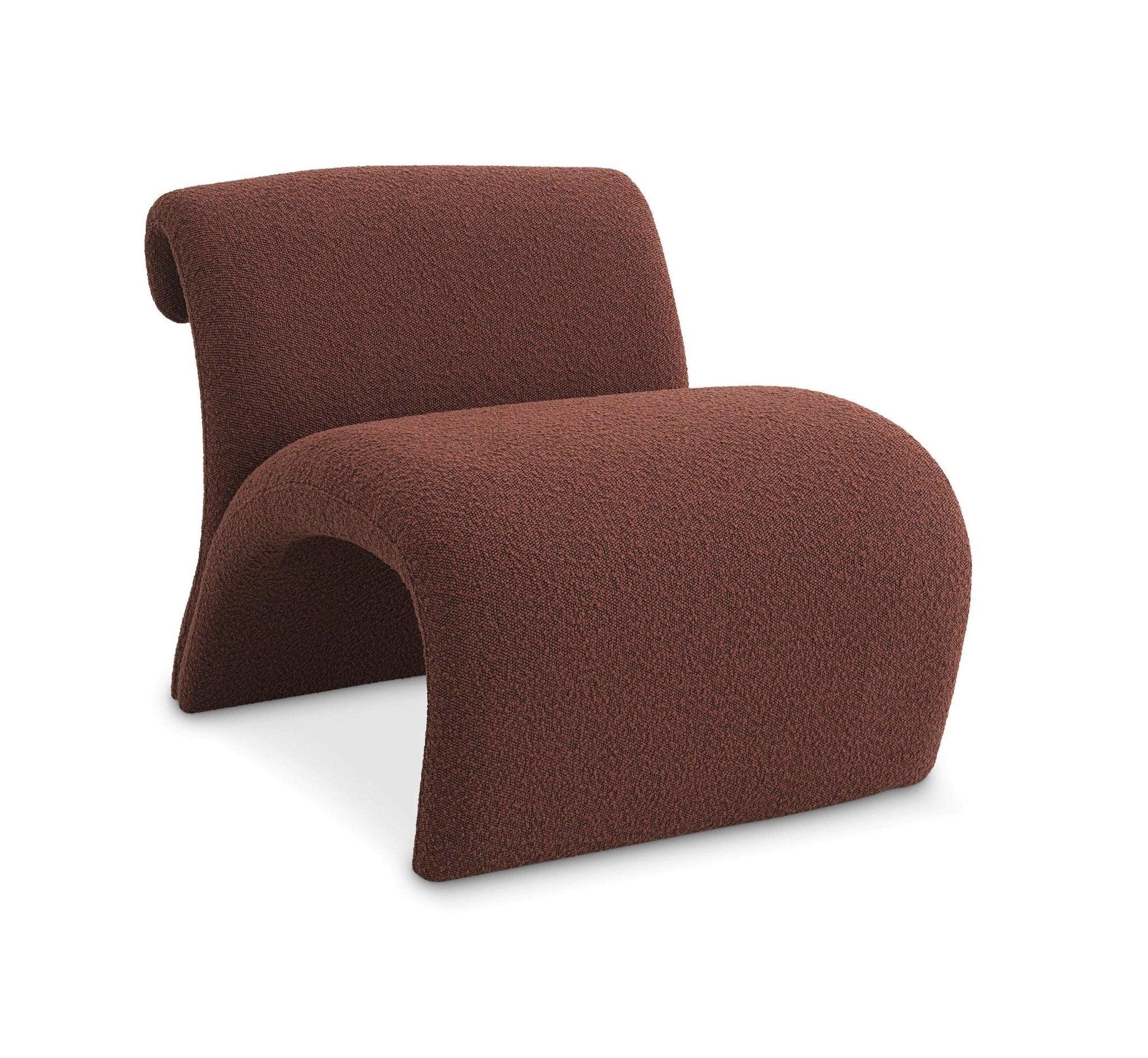 Fotel w tkaninie boucle VIGNOLA bordowy Eichholtz Eye on Design
