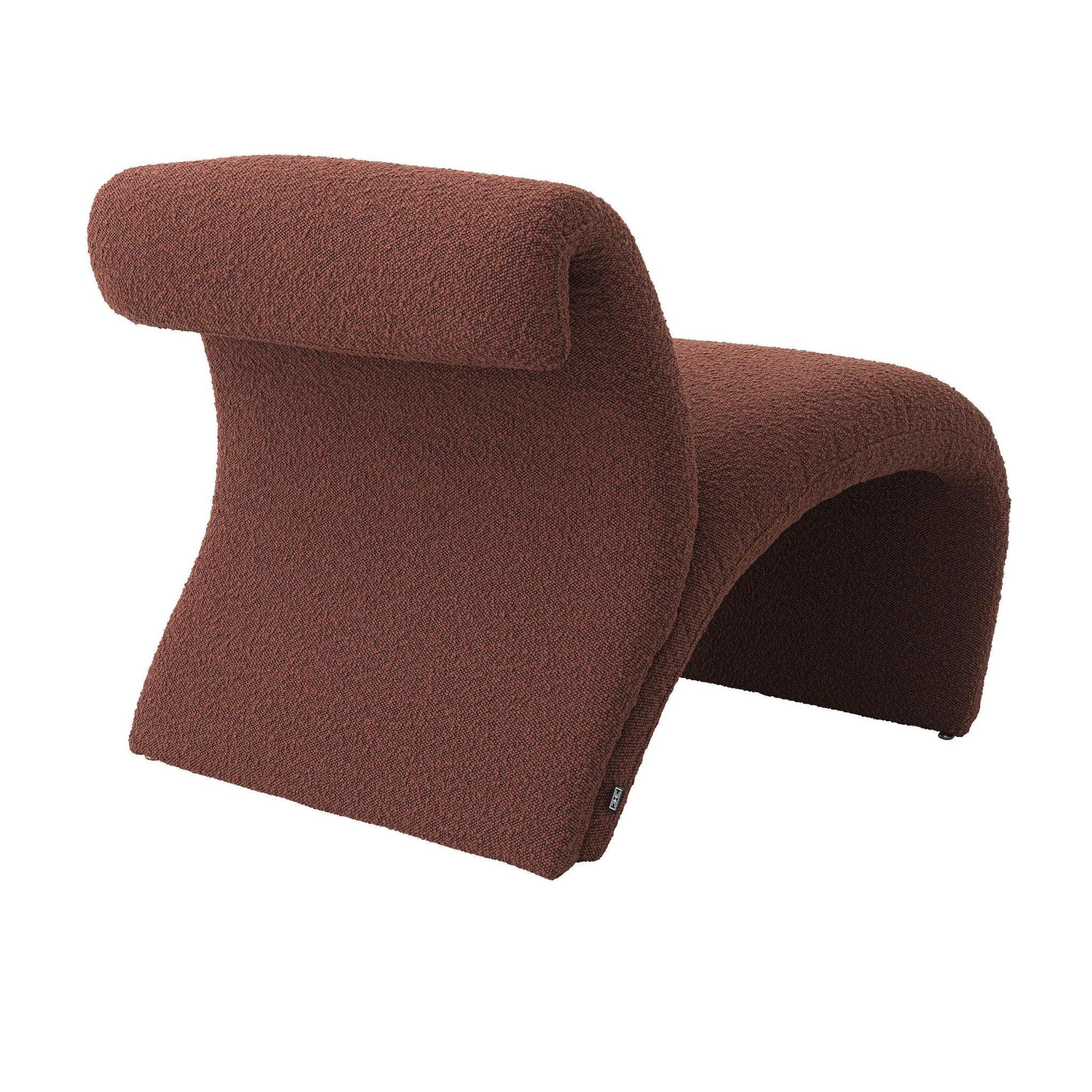 Fotel w tkaninie boucle VIGNOLA bordowy Eichholtz Eye on Design