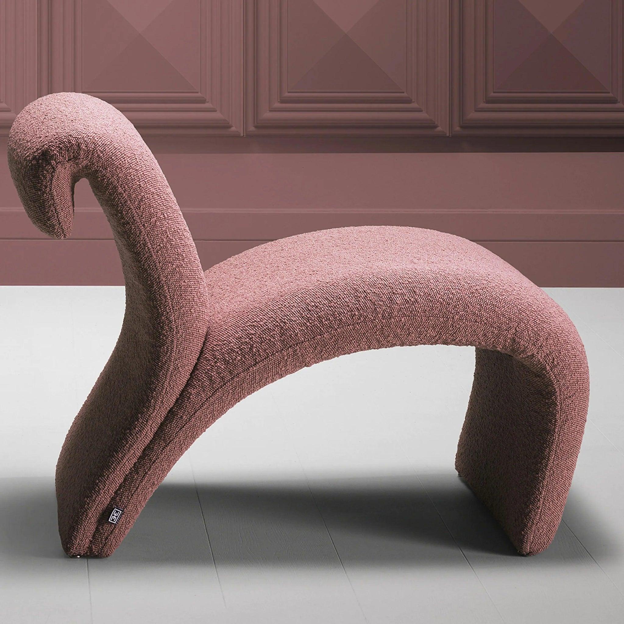Fotel w tkaninie boucle VIGNOLA różowy Eichholtz Eye on Design