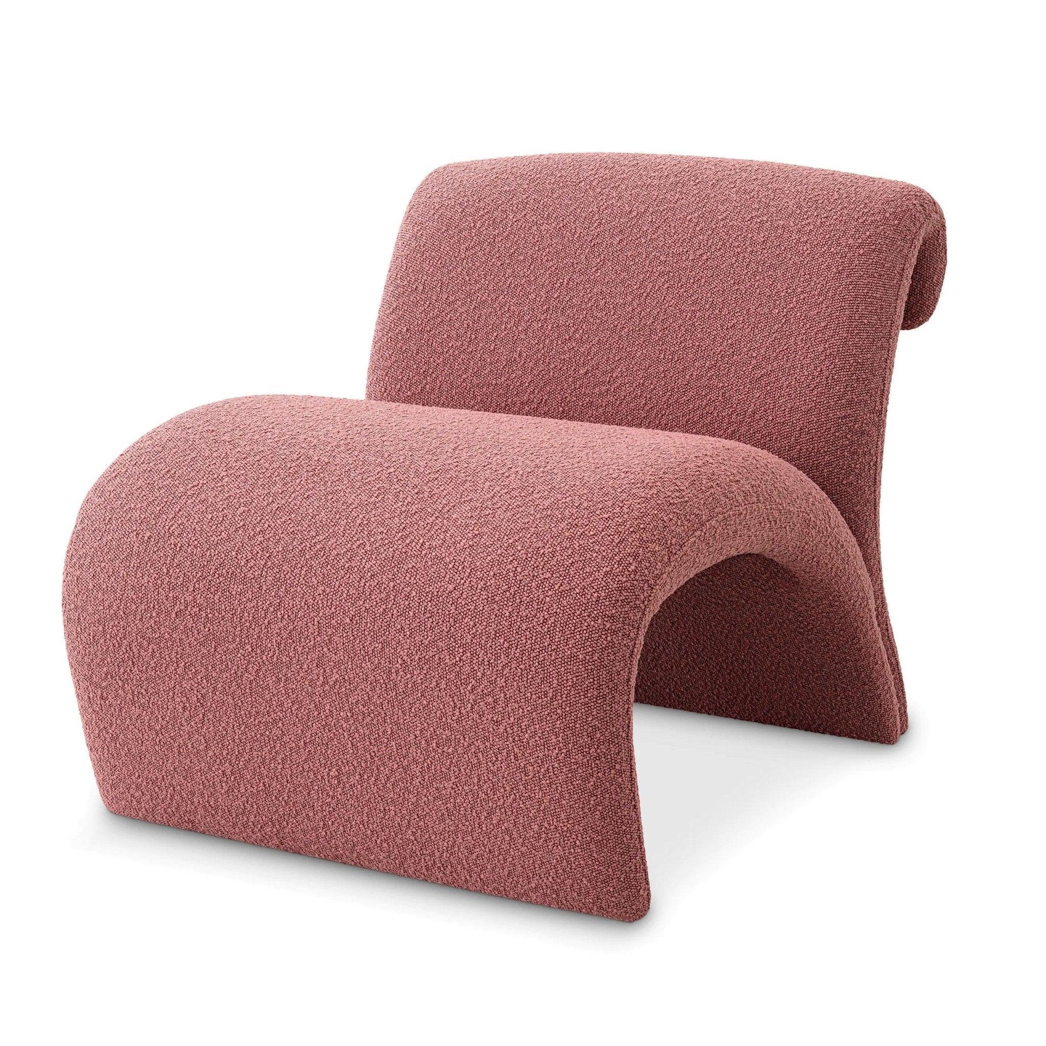 Fotel w tkaninie boucle VIGNOLA różowy Eichholtz Eye on Design