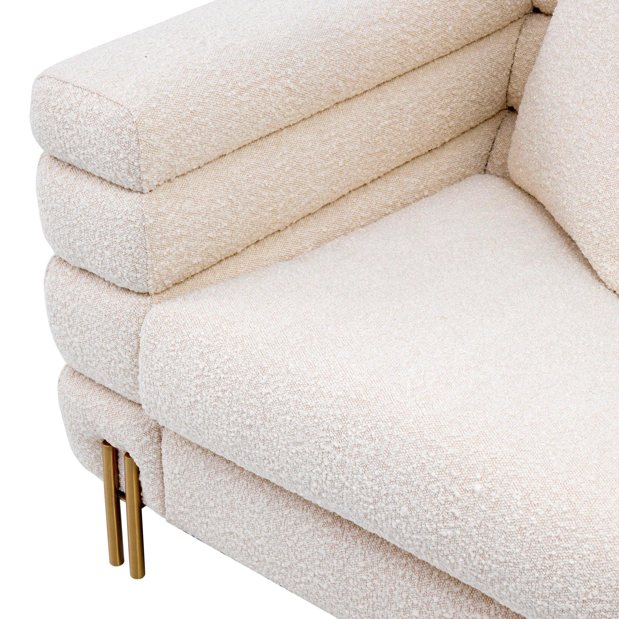 Fotel w tkaninie boucle YORK kremowy Eichholtz Eye on Design