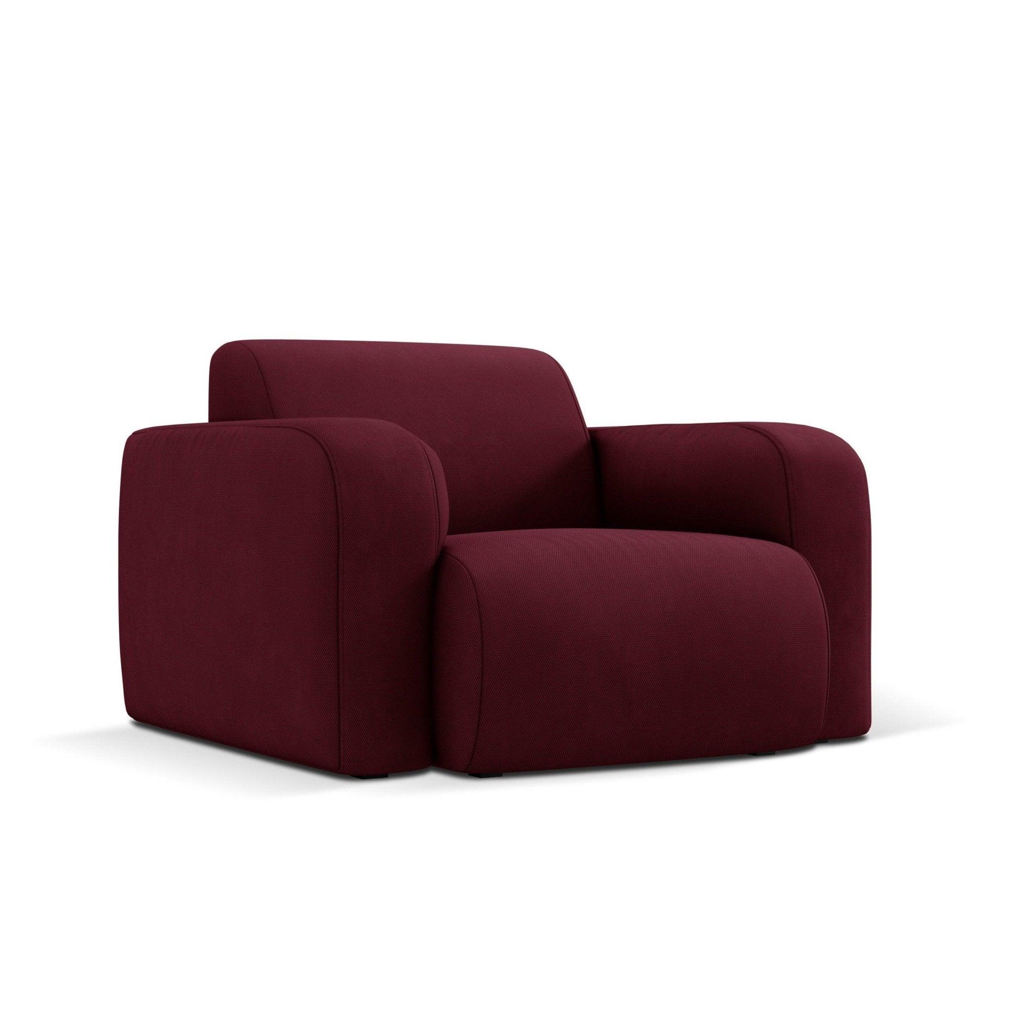 Fotel w tkaninie chenillowej LOLA bordowy Windsor & Co Eye on Design