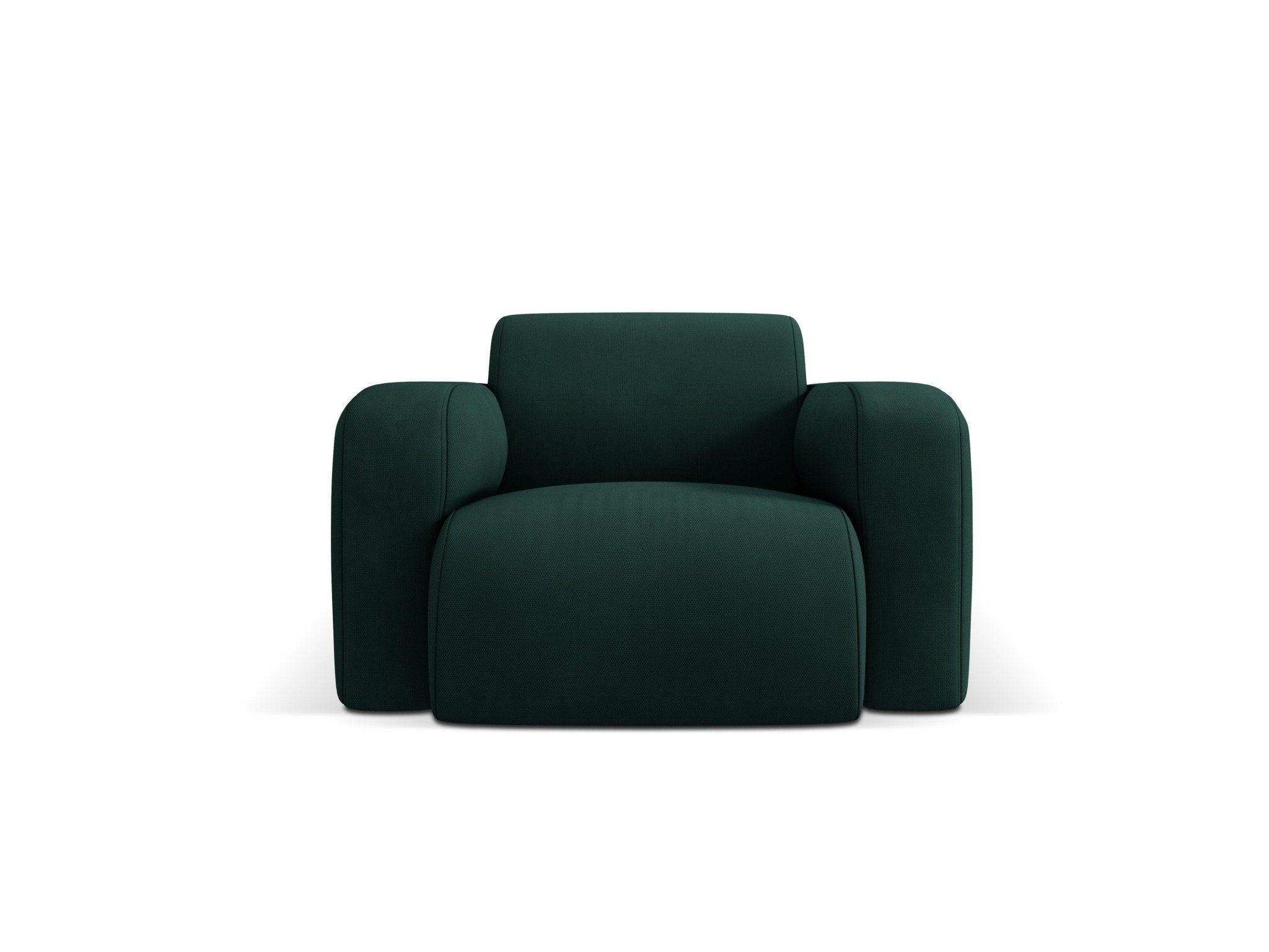 Fotel w tkaninie chenillowej LOLA butelkowa zieleń Windsor & Co Eye on Design