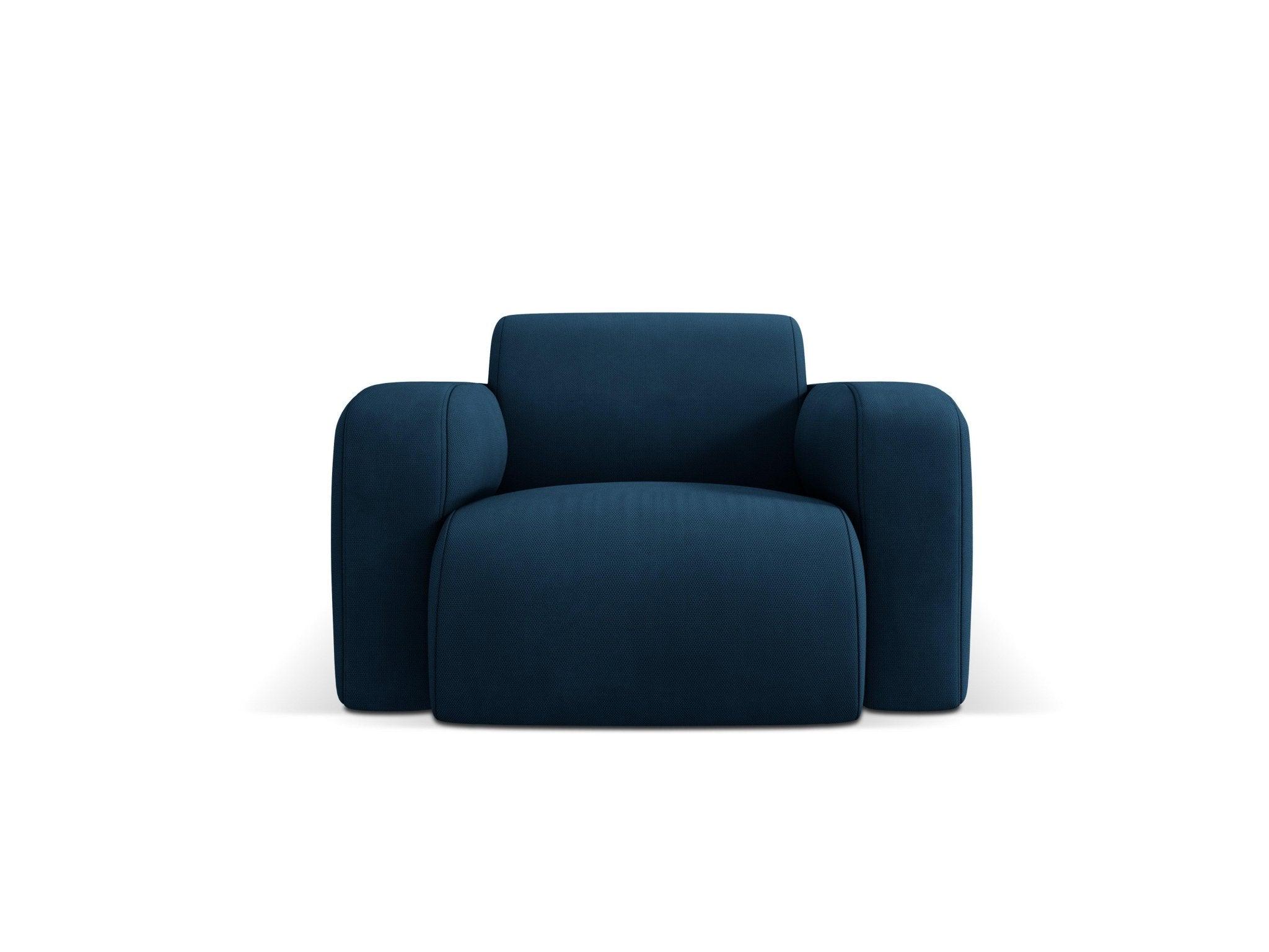 Fotel w tkaninie chenillowej LOLA królewski niebieski Windsor & Co Eye on Design