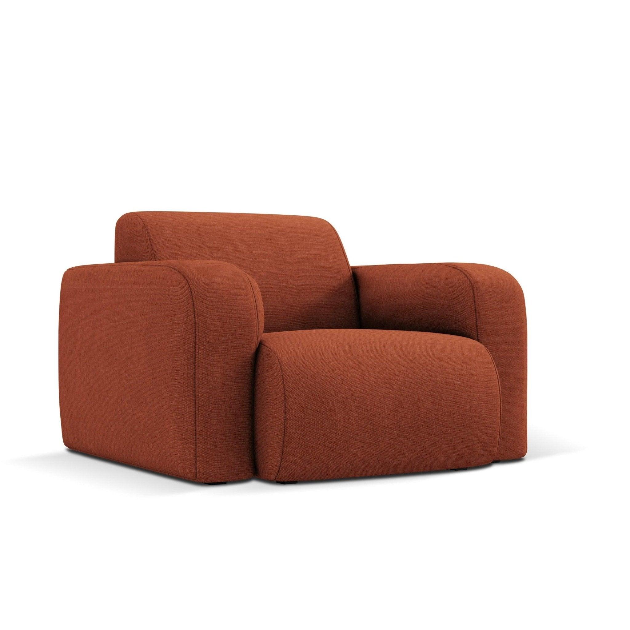 Fotel w tkaninie chenillowej LOLA pomarańczowy Windsor & Co Eye on Design