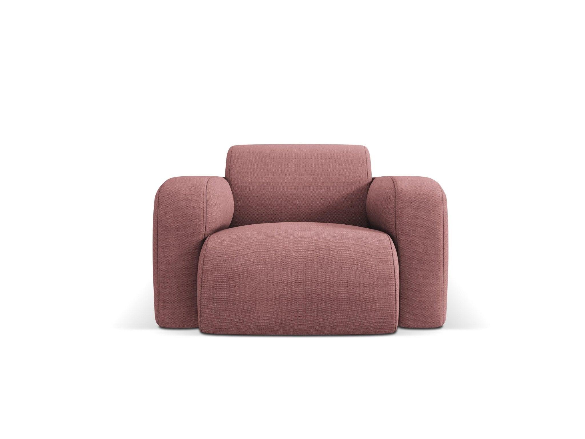 Fotel w tkaninie chenillowej LOLA różowy Windsor & Co Eye on Design
