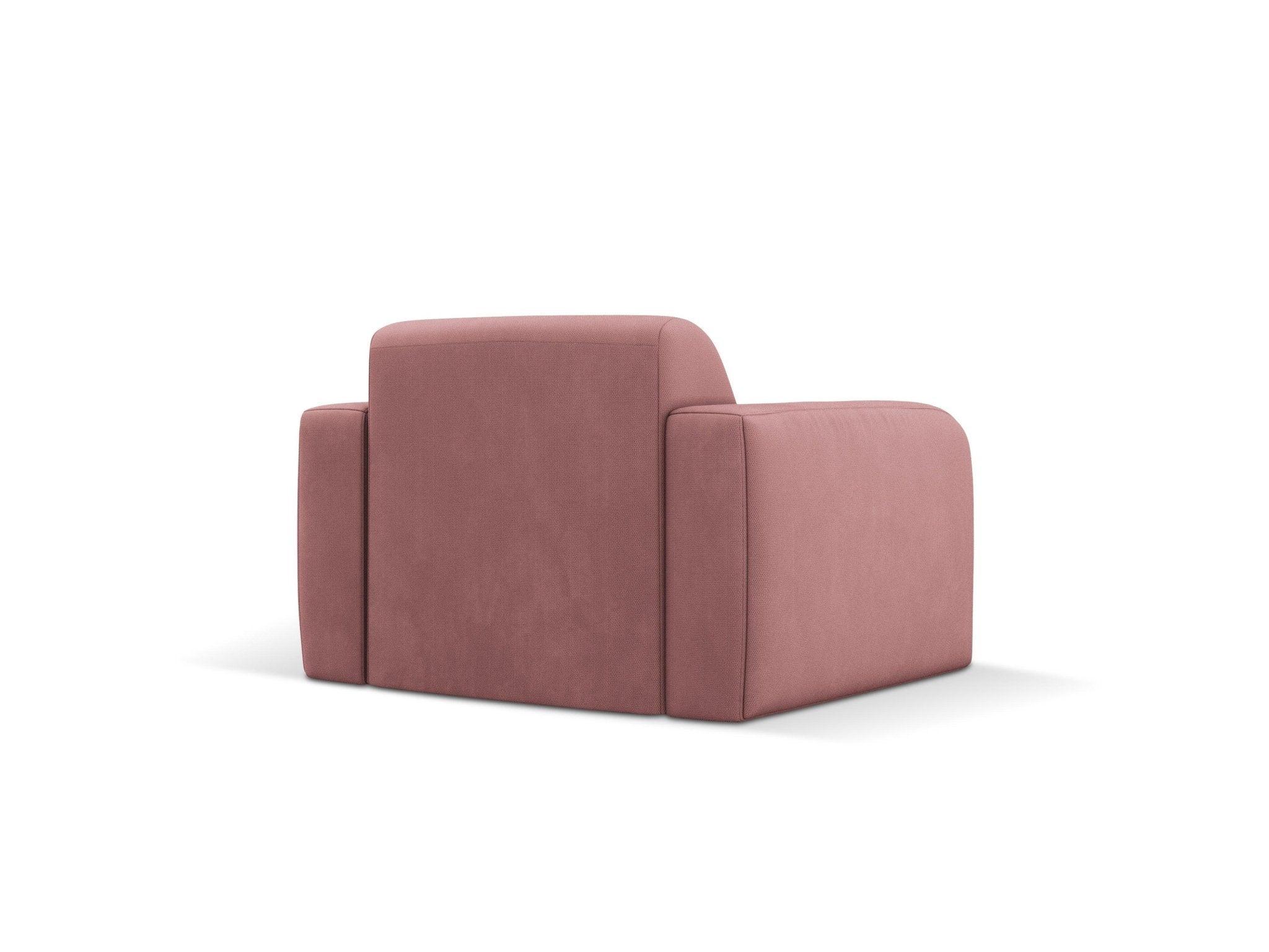 Fotel w tkaninie chenillowej LOLA różowy Windsor & Co Eye on Design