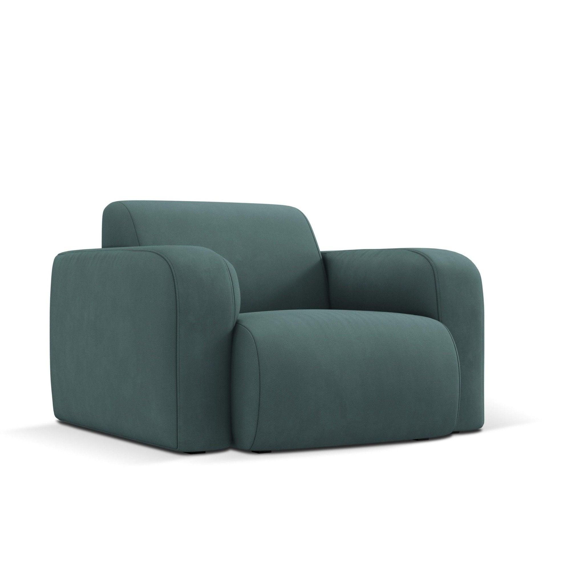 Fotel w tkaninie chenillowej LOLA zieleń morska Windsor & Co Eye on Design