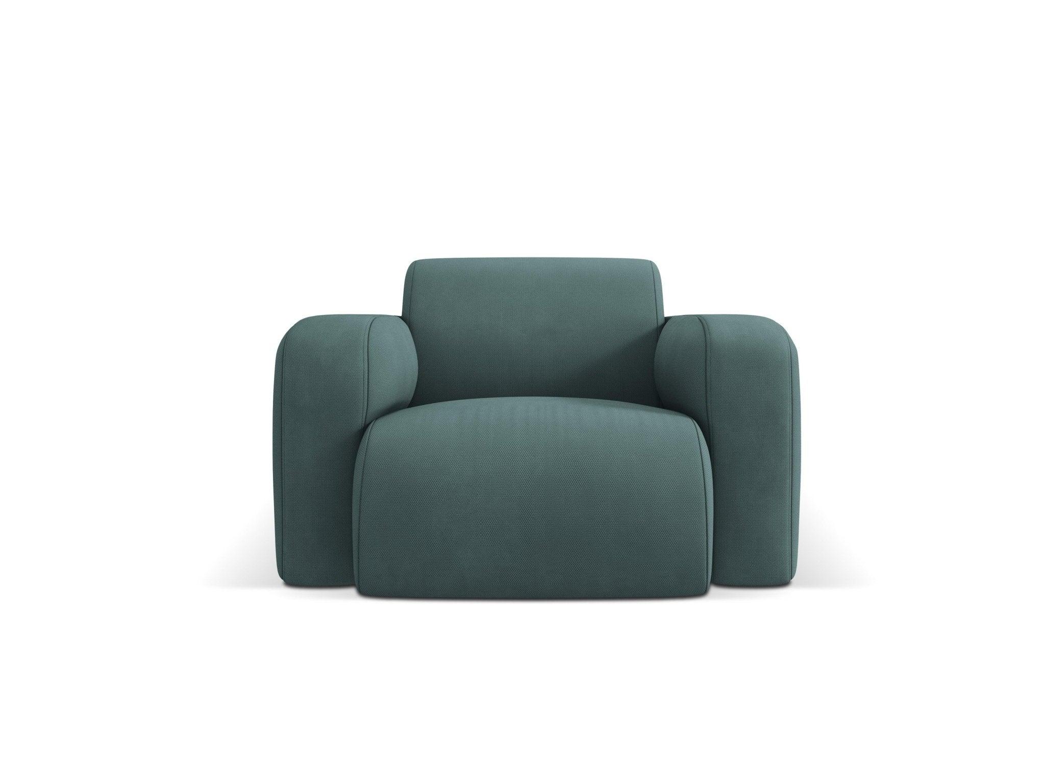 Fotel w tkaninie chenillowej LOLA zieleń morska Windsor & Co Eye on Design