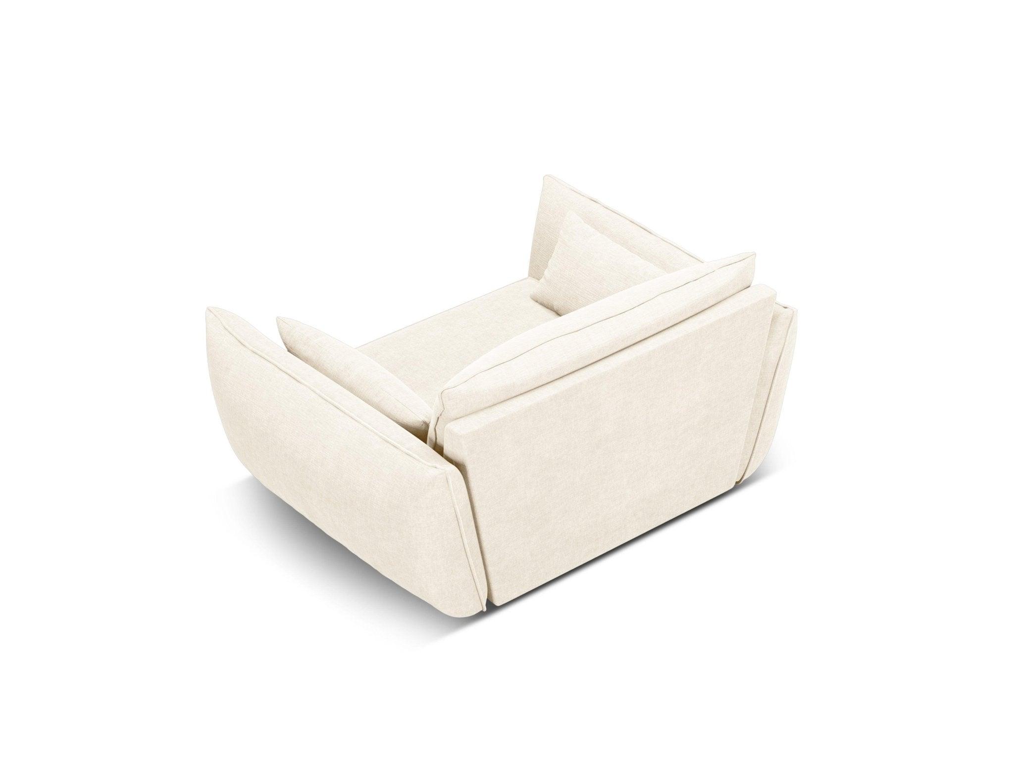 Fotel w tkaninie szenilowej VANDA jasnobeżowy Mazzini Sofas Eye on Design
