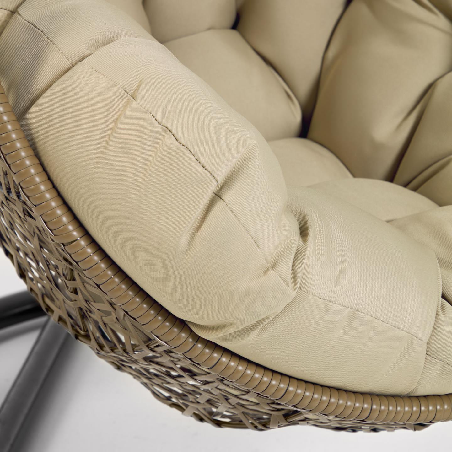 Fotel wiszący FLORINA brązowy z ciemnoszarą podstawą La Forma Eye on Design