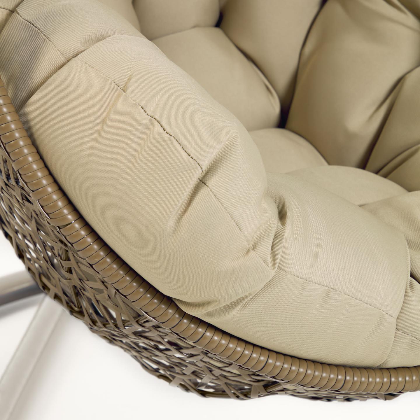 Fotel wiszący FLORINA brązowy z jasnoszarą podstawą La Forma Eye on Design
