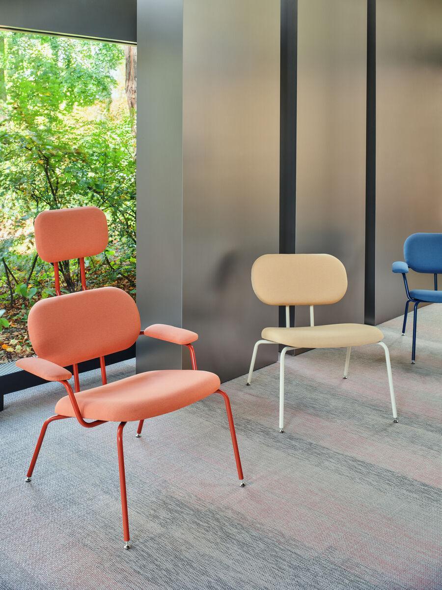 Fotel z zagłówkiem NEW SCHOOL LOUNGE żółty MDD Eye on Design