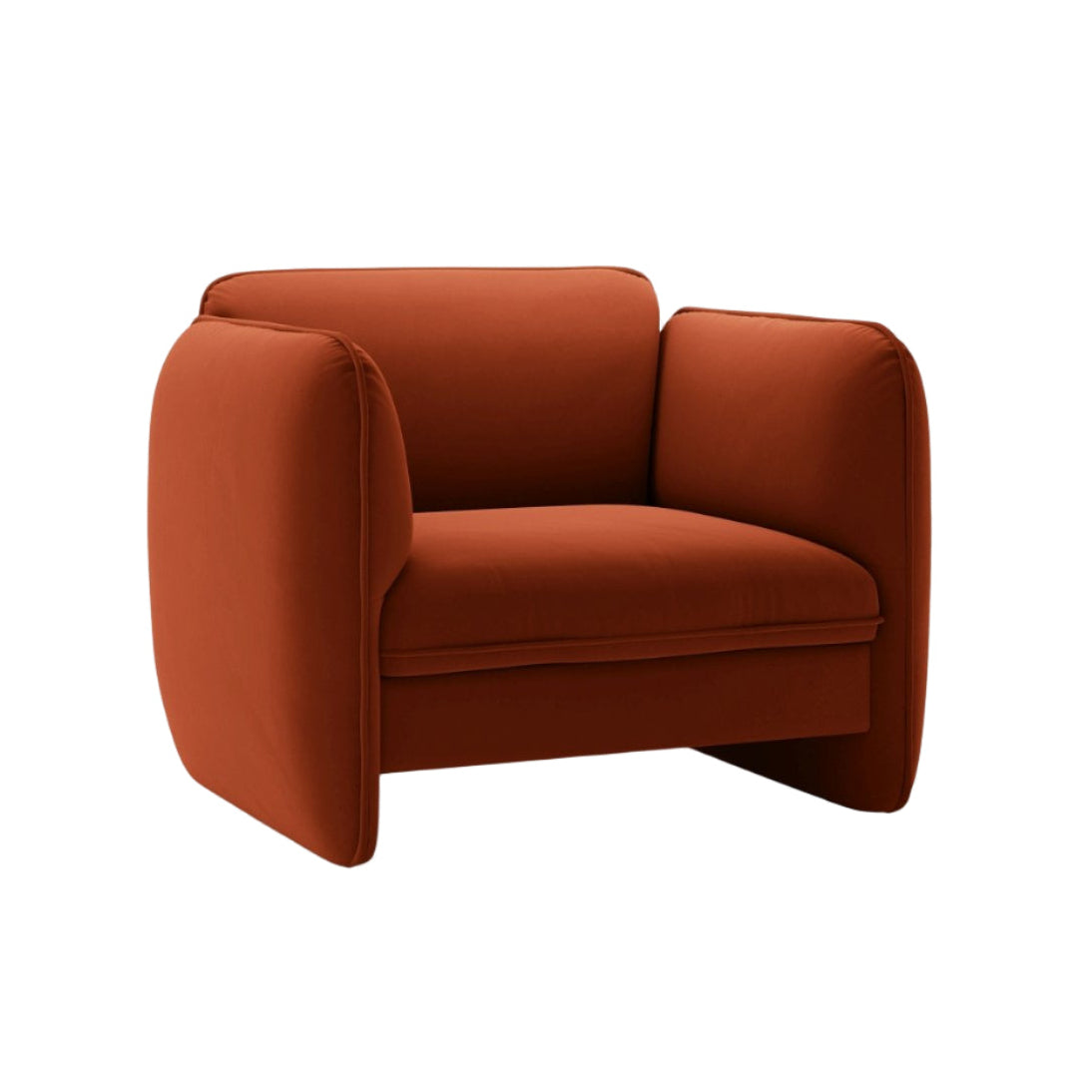 Fotel aksamitny GEORGIA kasztanowy