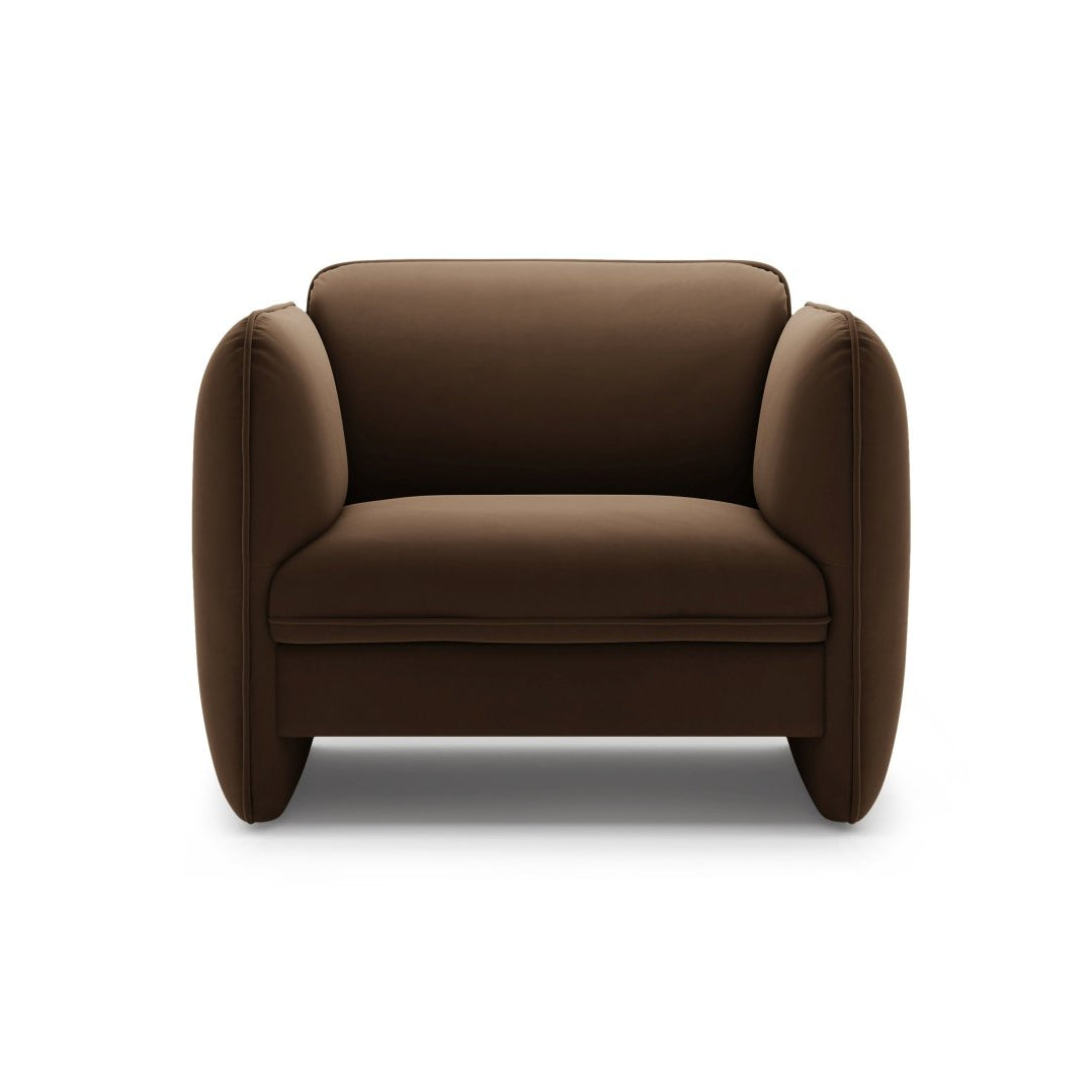 Fotel aksamitny GEORGIA czekoladowy