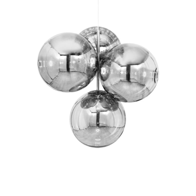 Silver globe chandelier