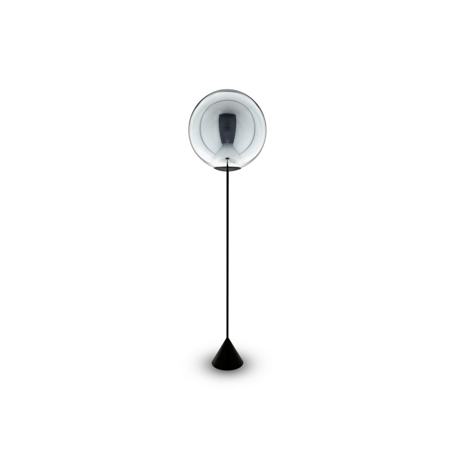 Globe Cone silver floor lamp
