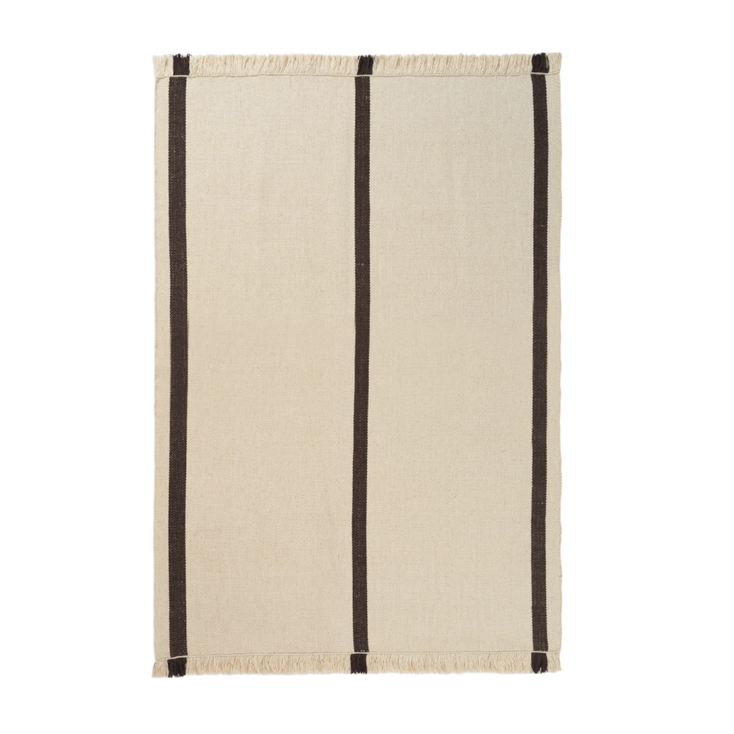 CALM KELIM rug in off-white with brown