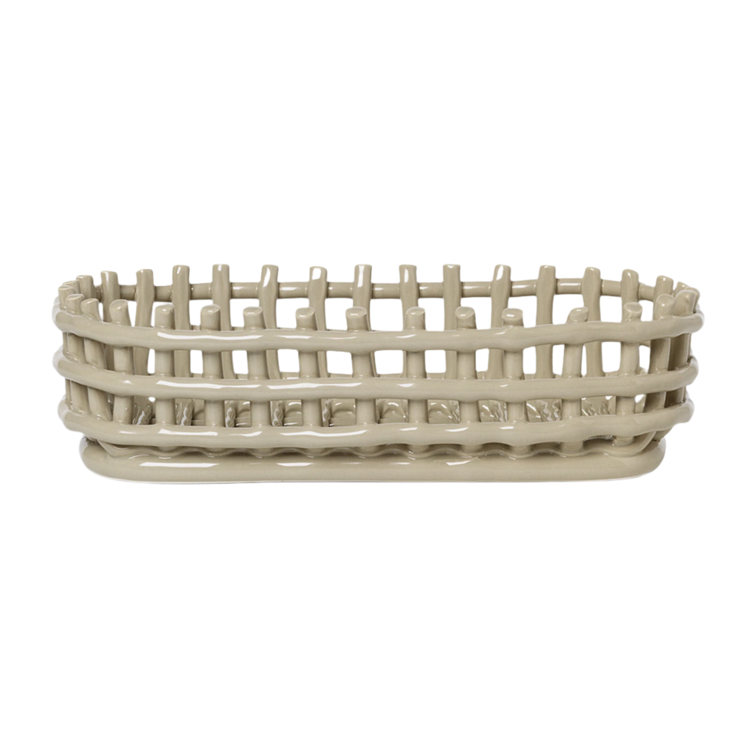 KERAMIKKORB OVAL beige