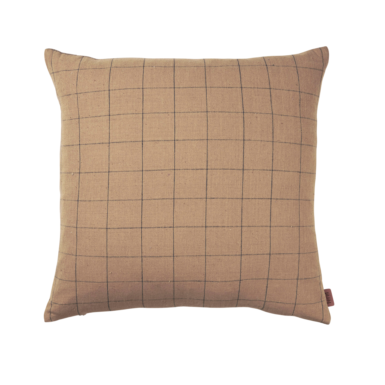 BROWN COTTON GRID decorative pillow brown check
