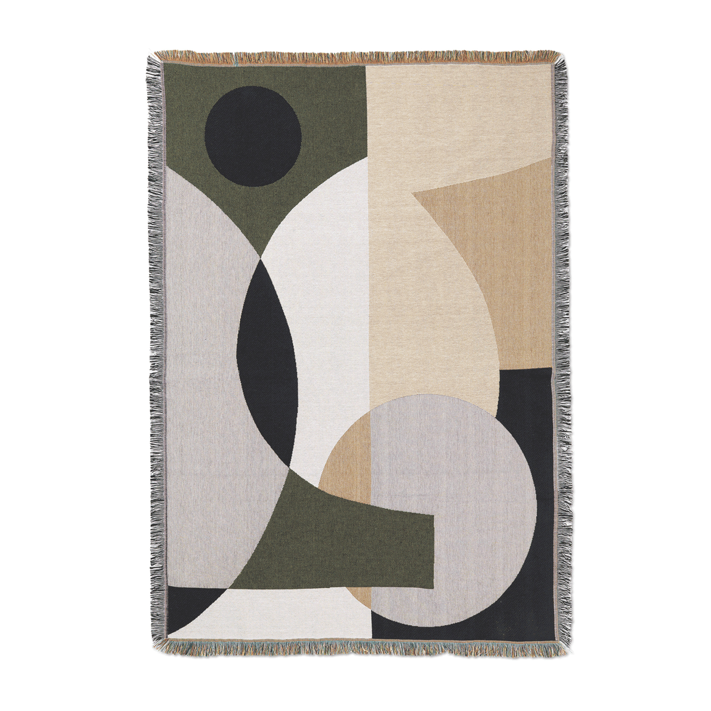 Narzuta ENTIRE TAPESTRY beige mit olivgrünem