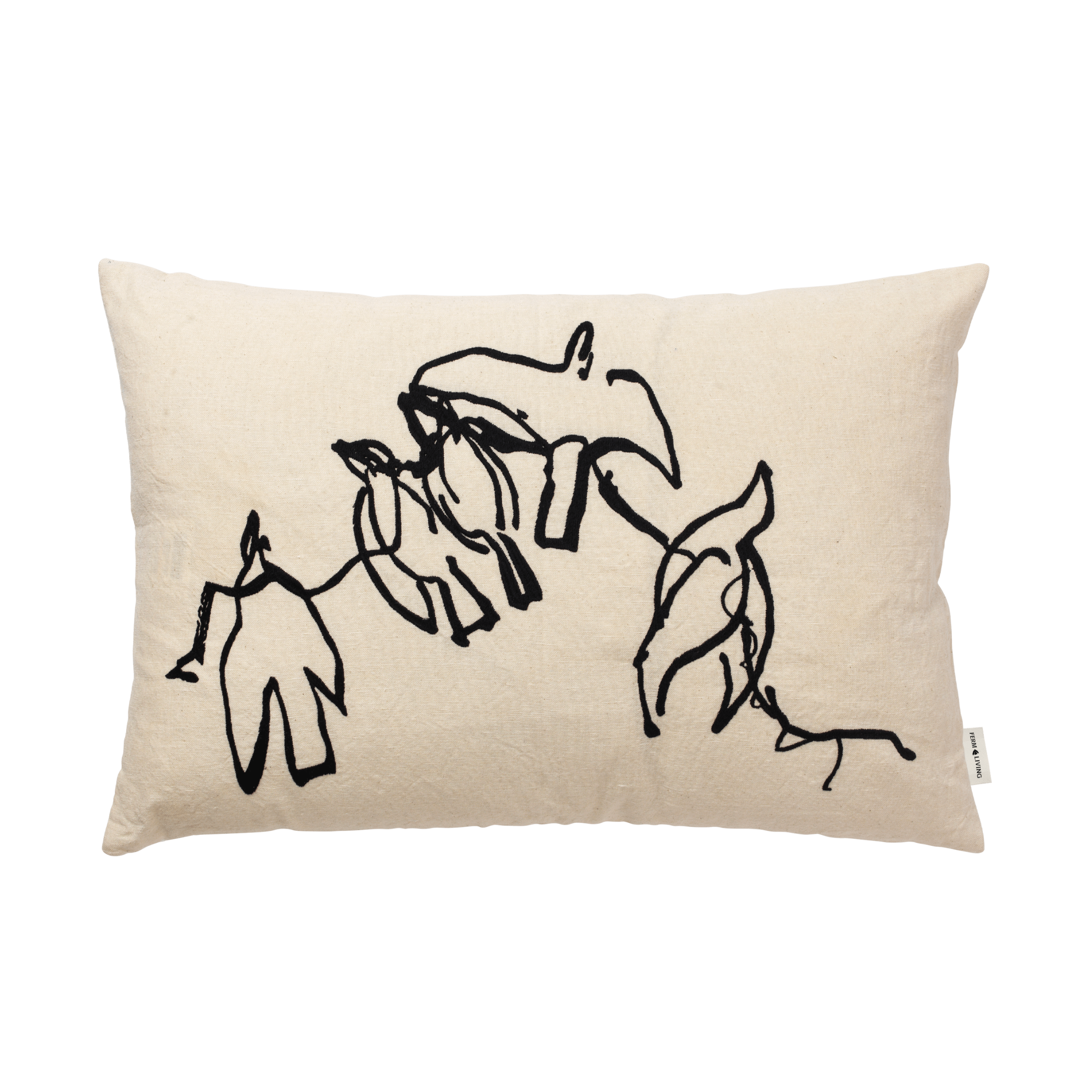 VUELO decorative pillow beige with black
