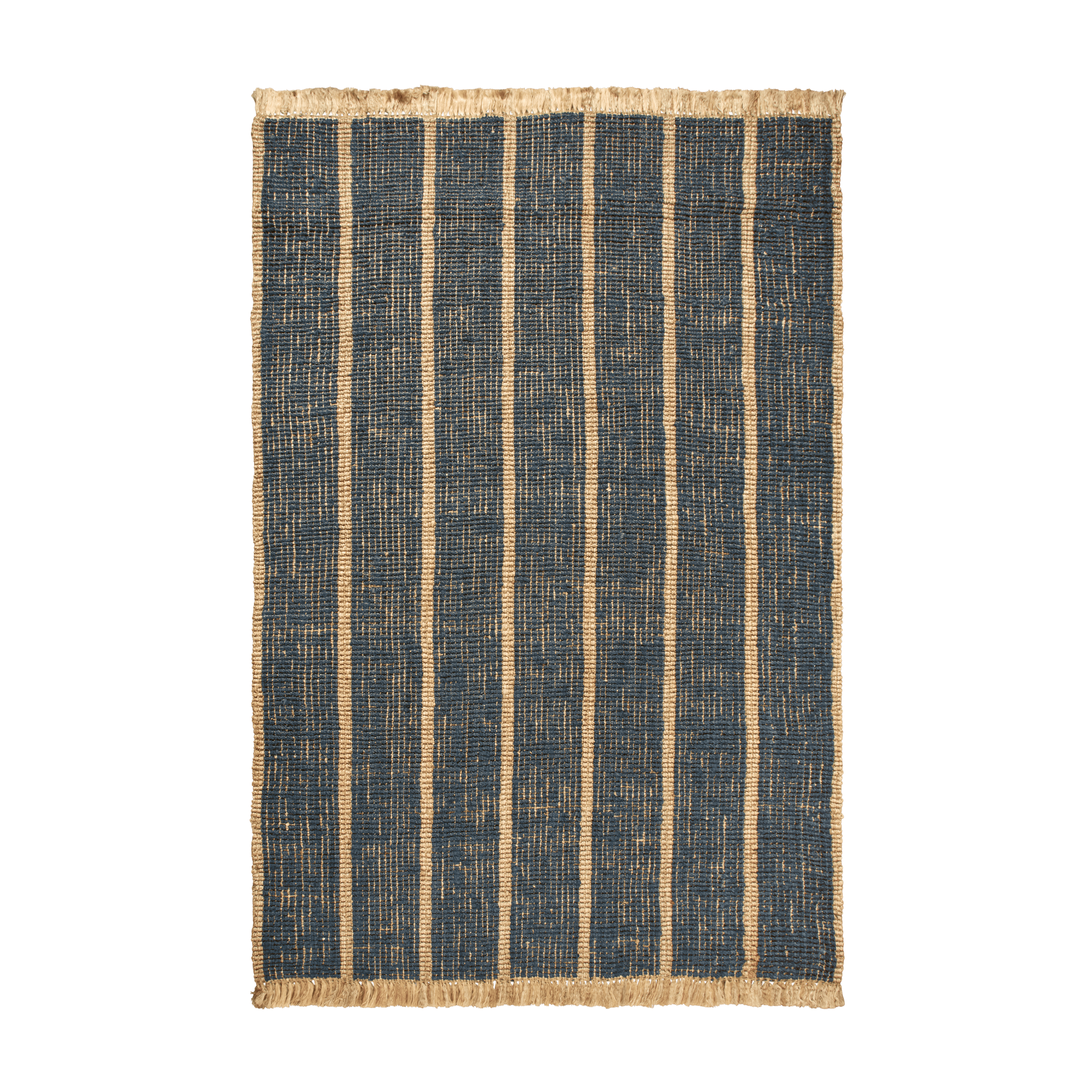 ATHENS STRIPES rug brown with dark blue
