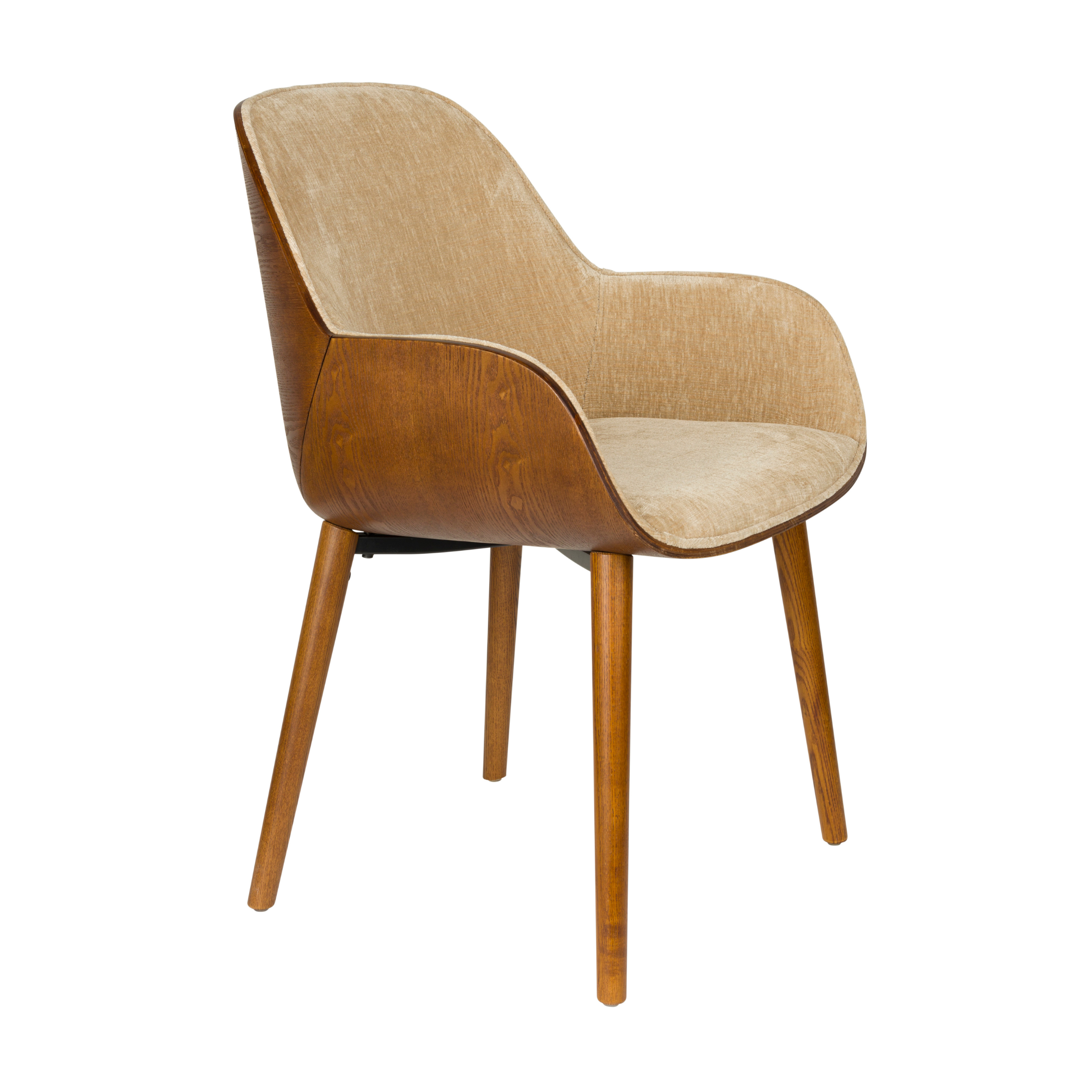 Stuhl TAYLOR beige mit Holzgestell