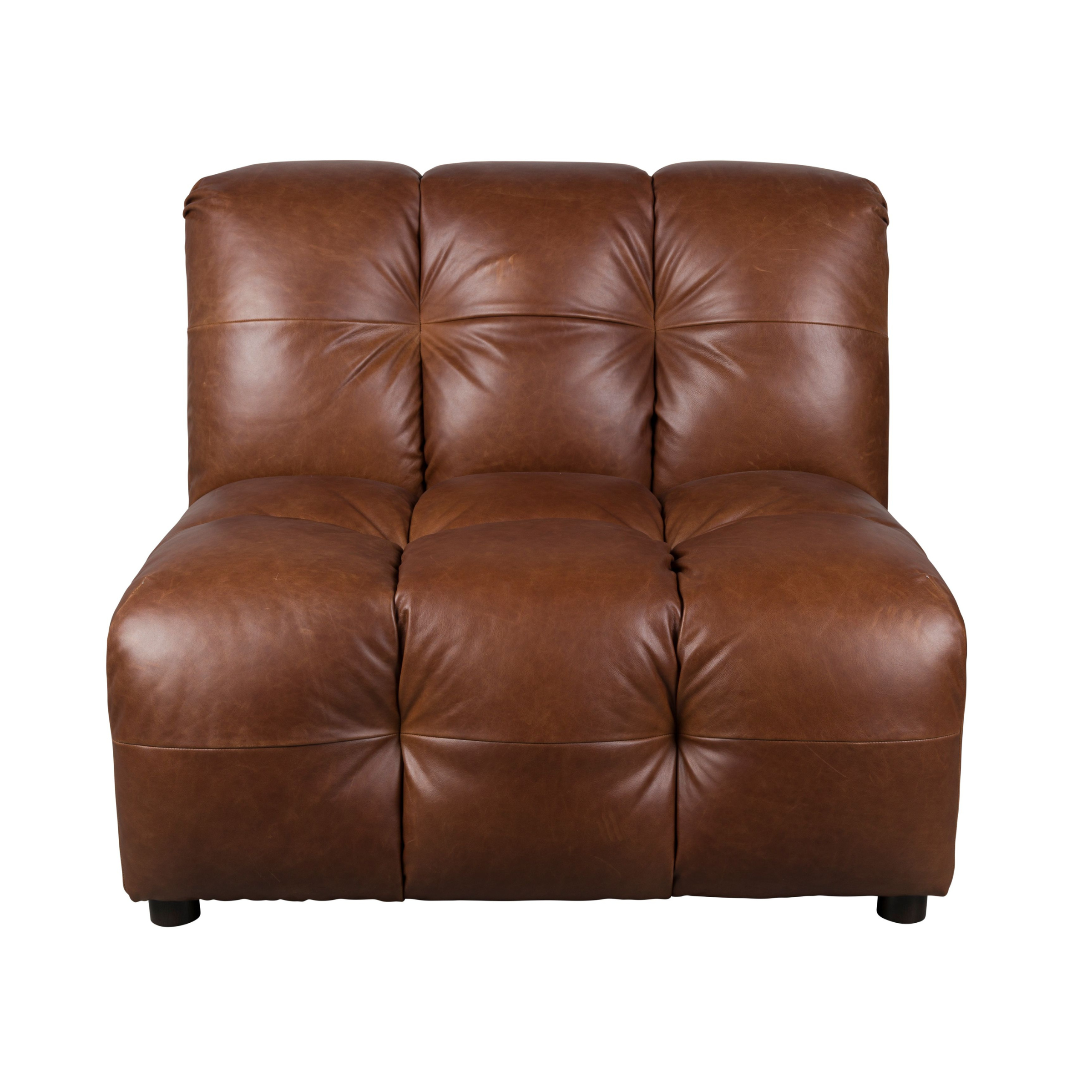 HACKMAN Modular Sofa - Central Element in Chocolate Leather