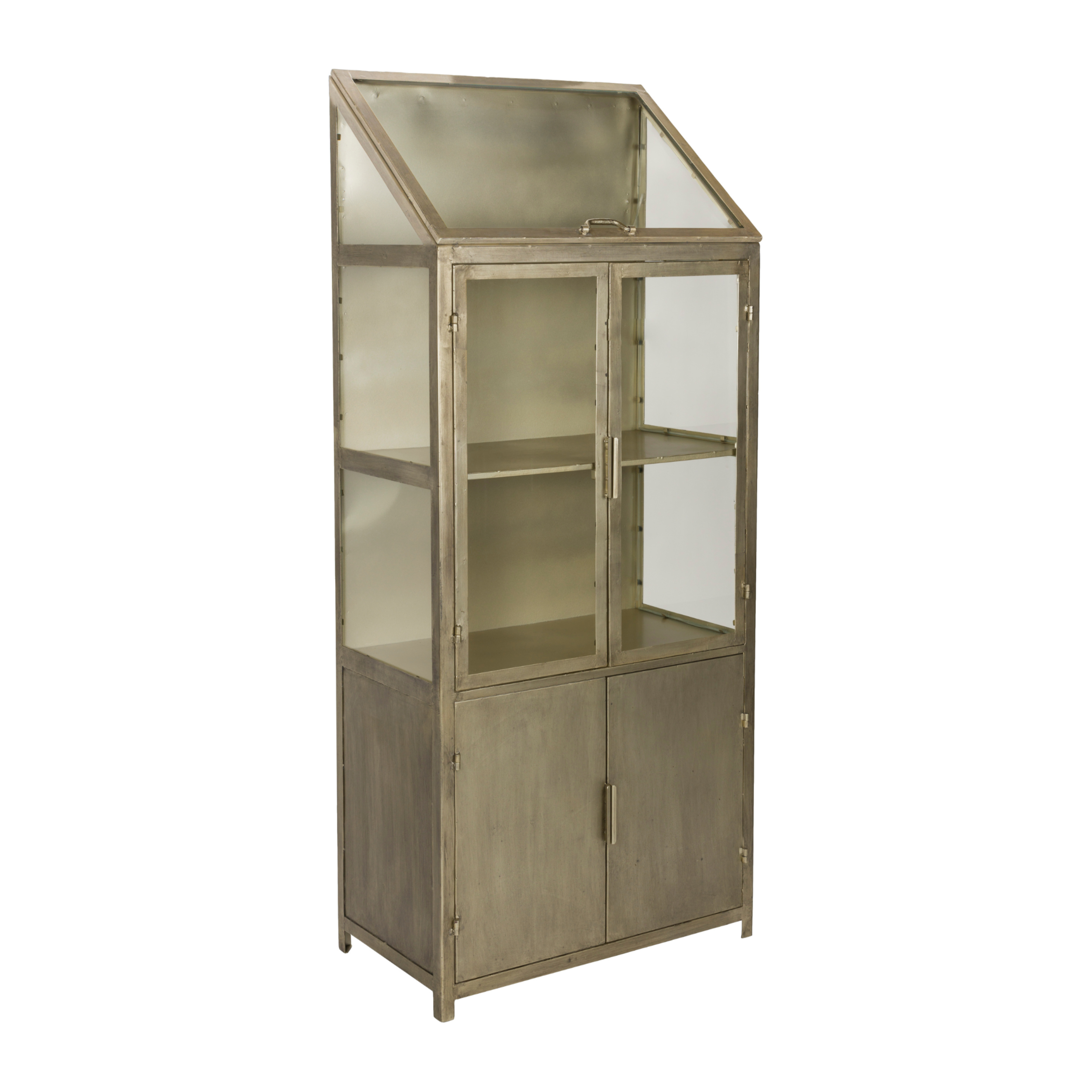 Industrielle Vitrine MONVISO antikgold