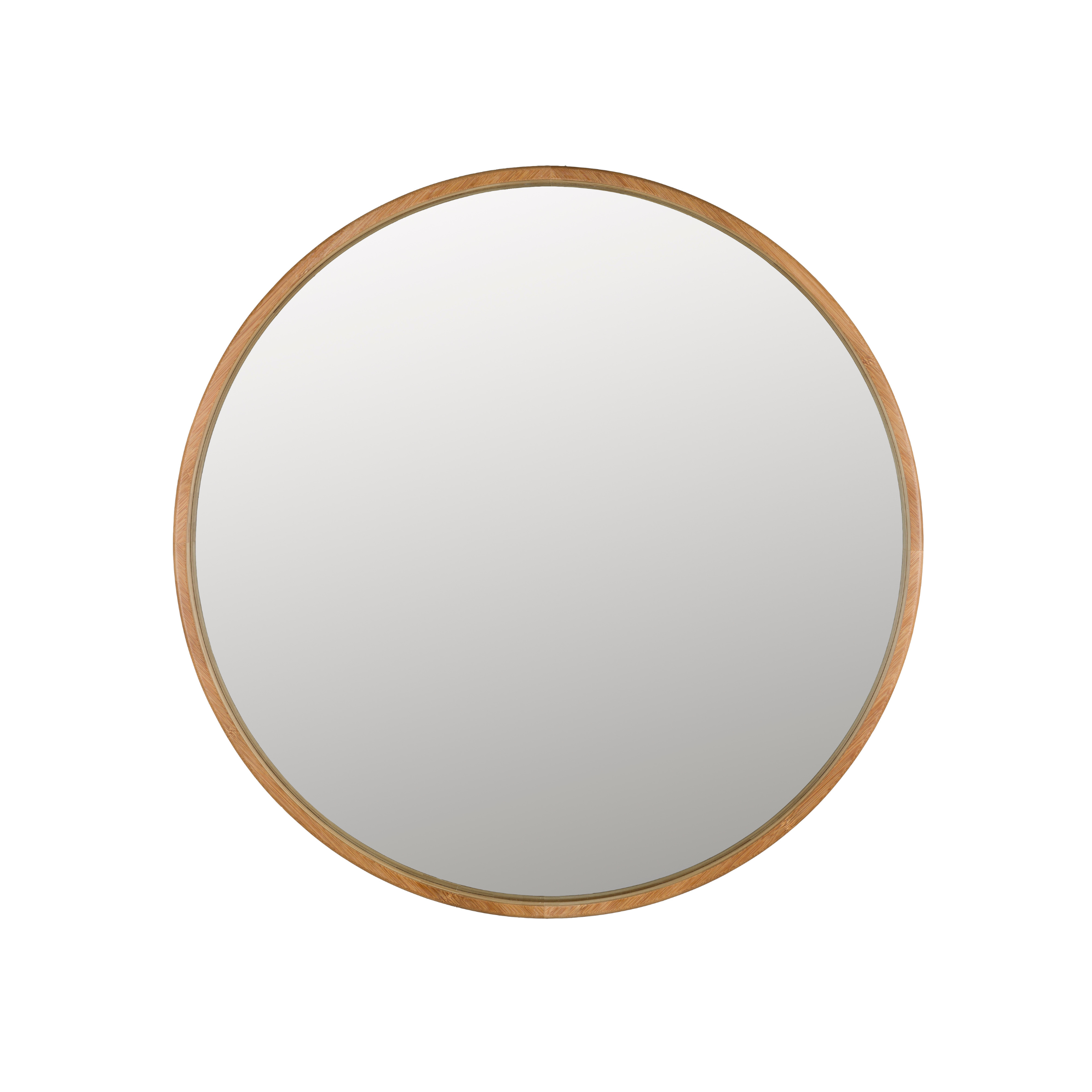 CAROUN Round Mirror Carbonized Bamboo