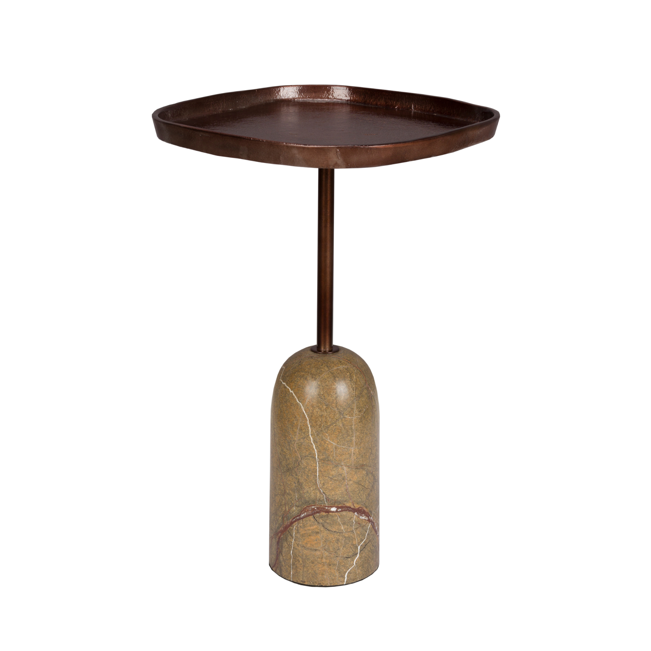 RIMO brown side table with marble base