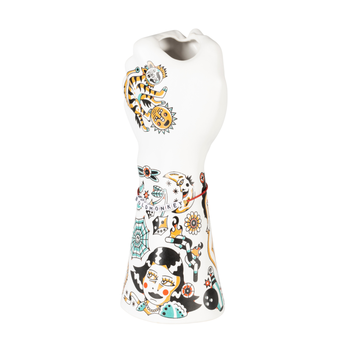 Vase LIBERTY MATTERS weiß mit buntem Muster