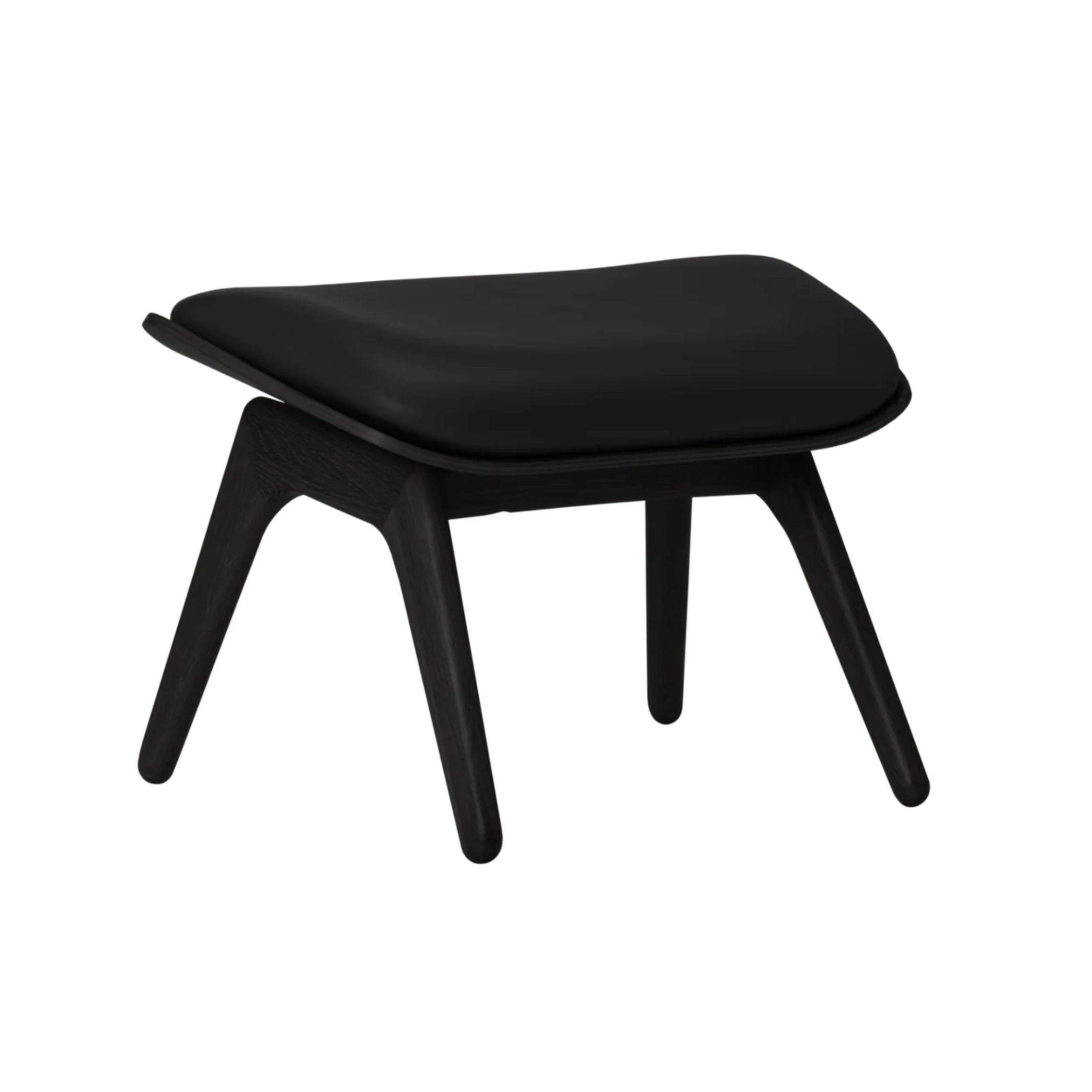 Fußstütze READER schwarze Leder mit schwarzem Sockel