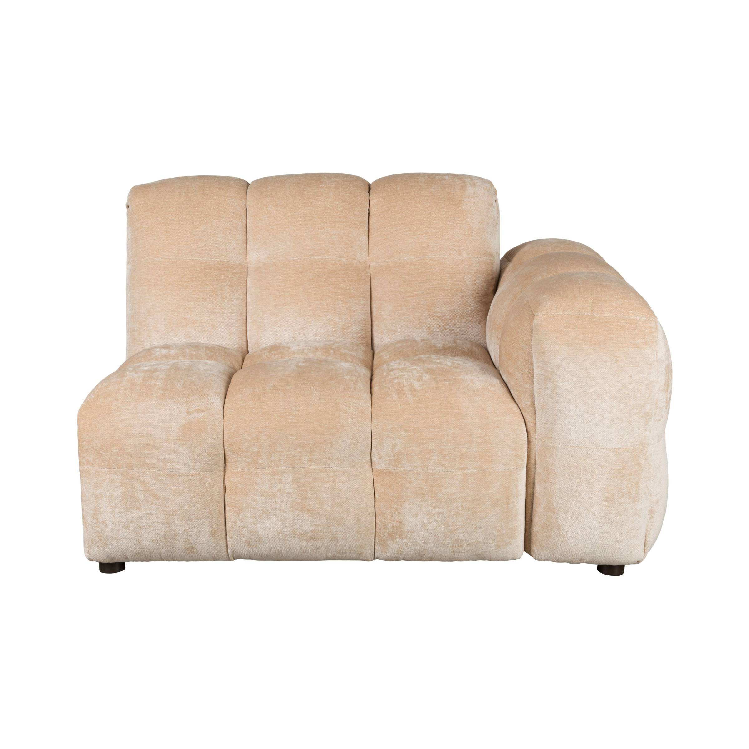 Modulares Sofa HACKMAN - rechte Endelement in beigem Samt