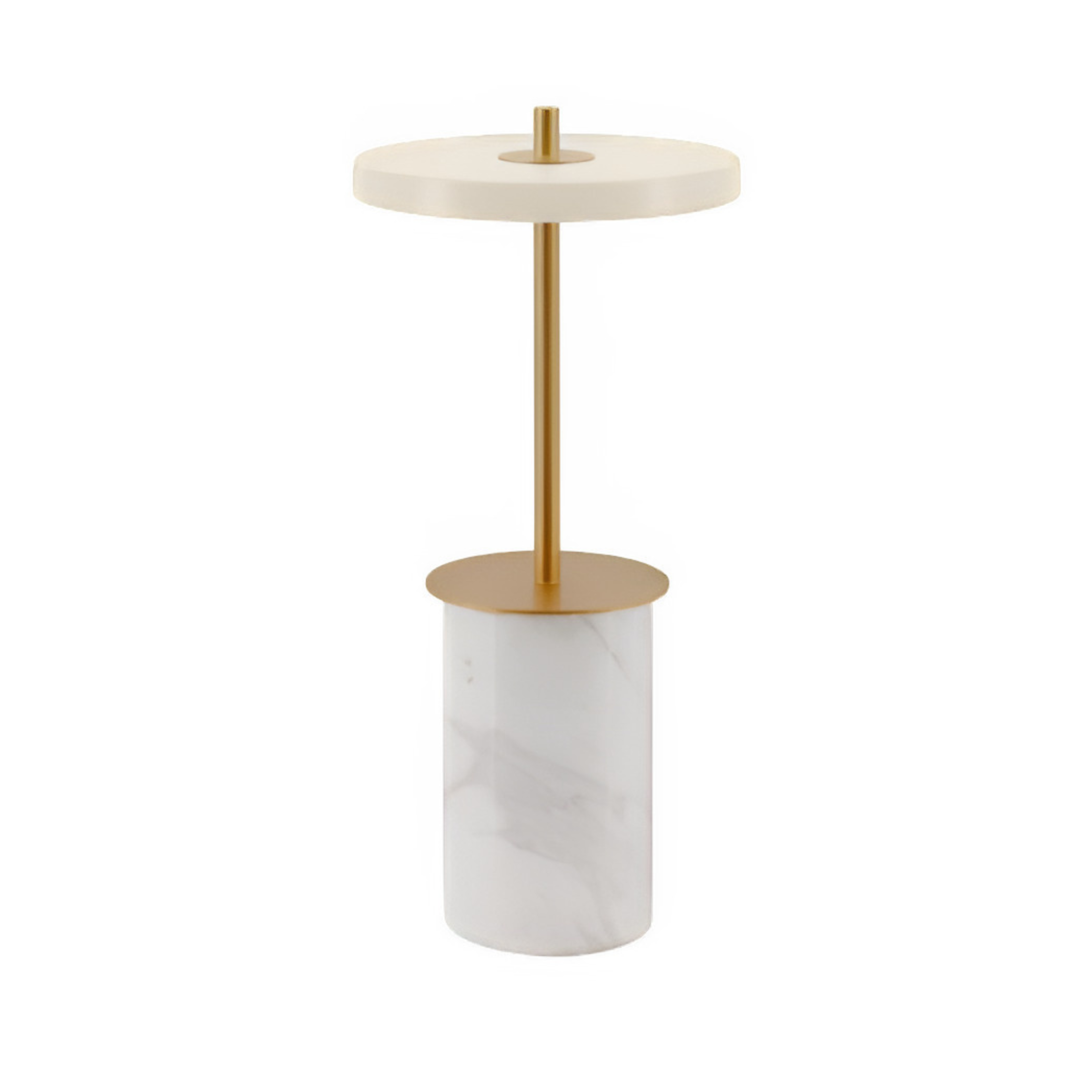 Tischlampe ASTERIA MOVE MINI weißer Marmor mit goldener Einlage